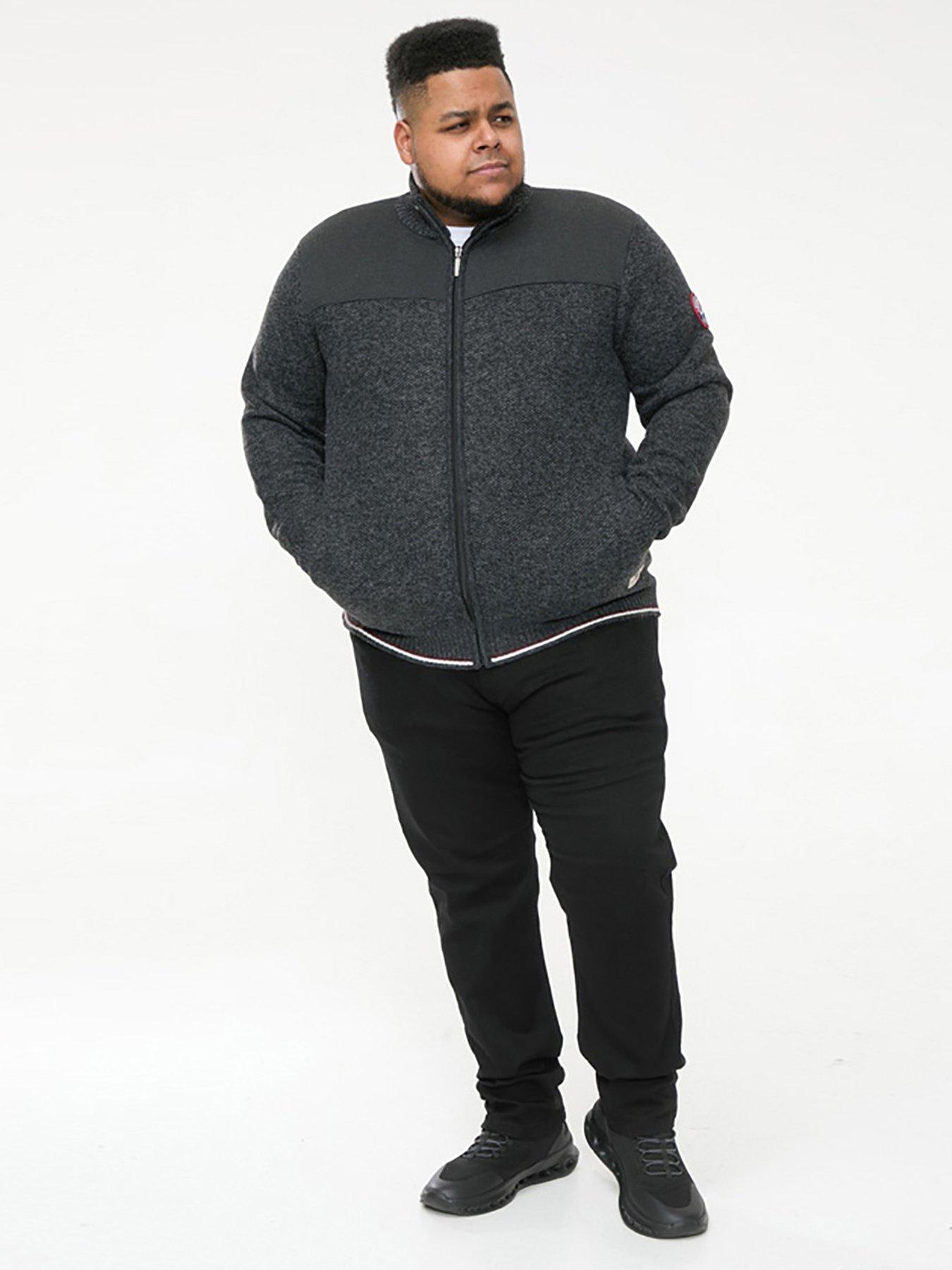  image of d555-aberdare-zip-through-knitted-jumper-dark-grey