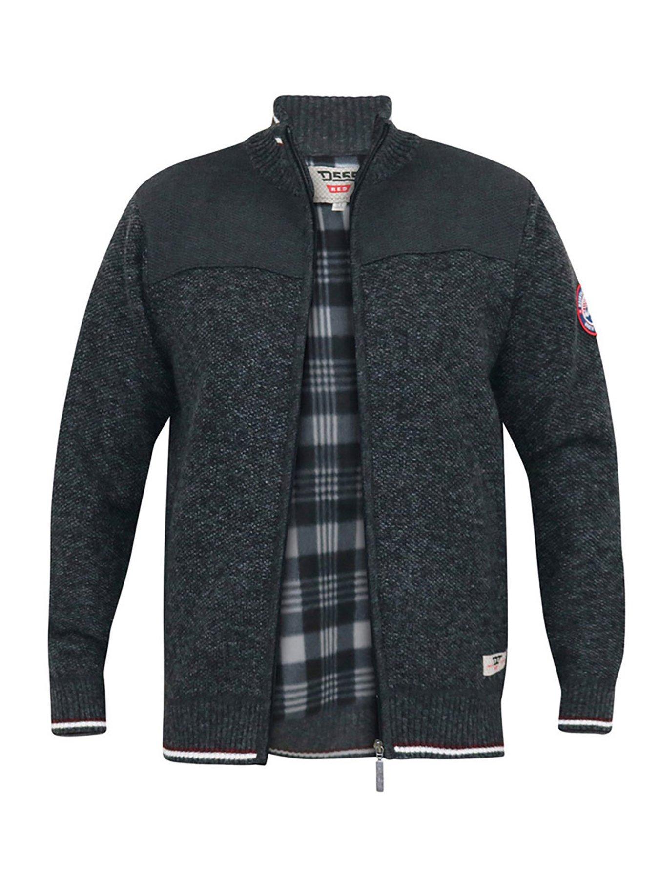  image of d555-aberdare-zip-through-knitted-jumper-dark-grey