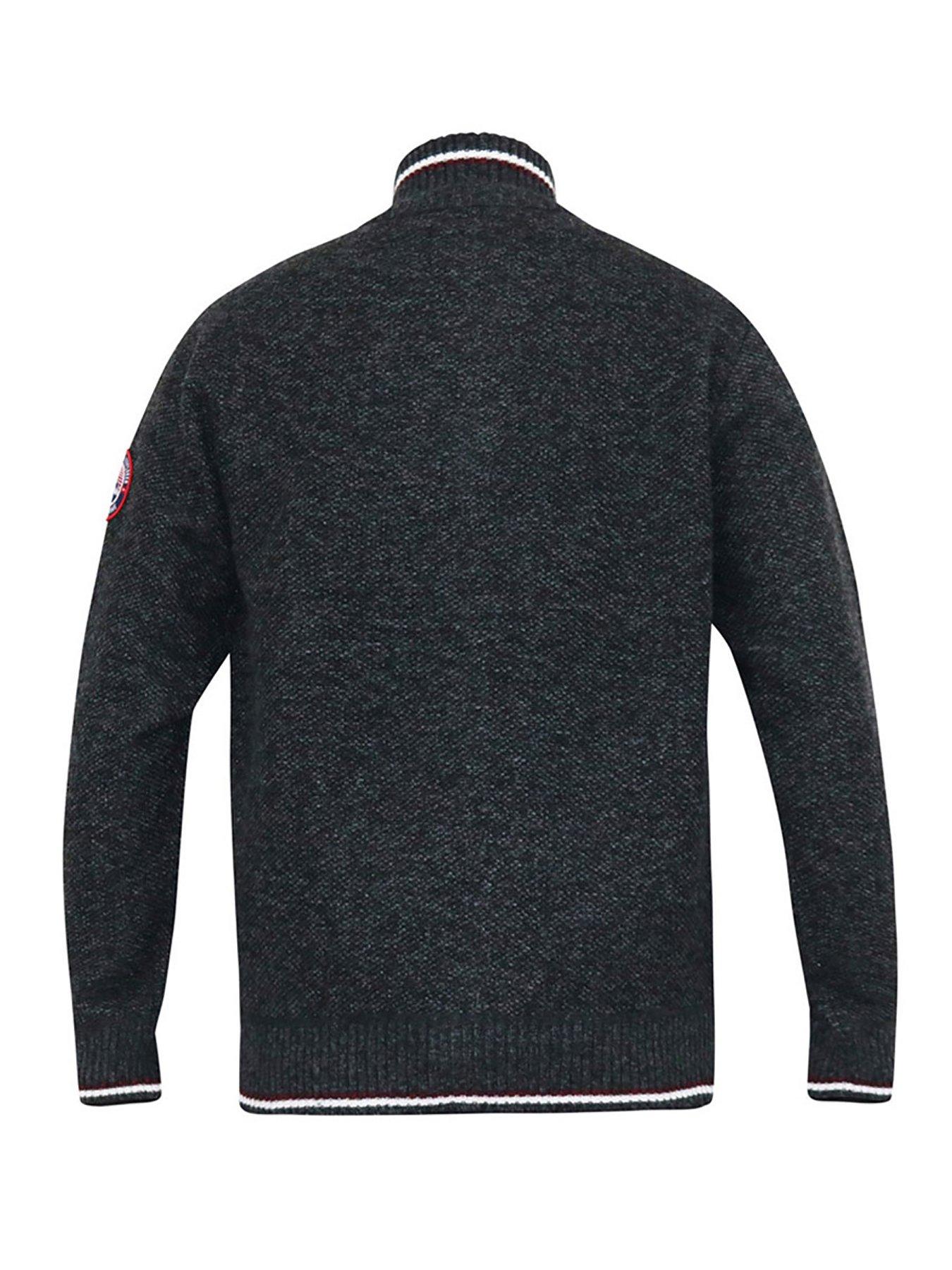  image of d555-aberdare-zip-through-knitted-jumper-dark-grey