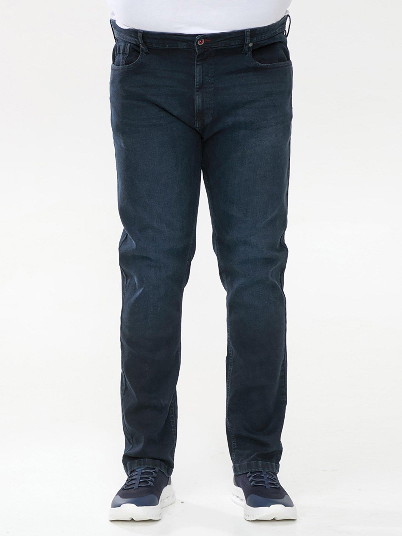  image of d555-daniel-tapered-fit-stretch-jeans-blueblack