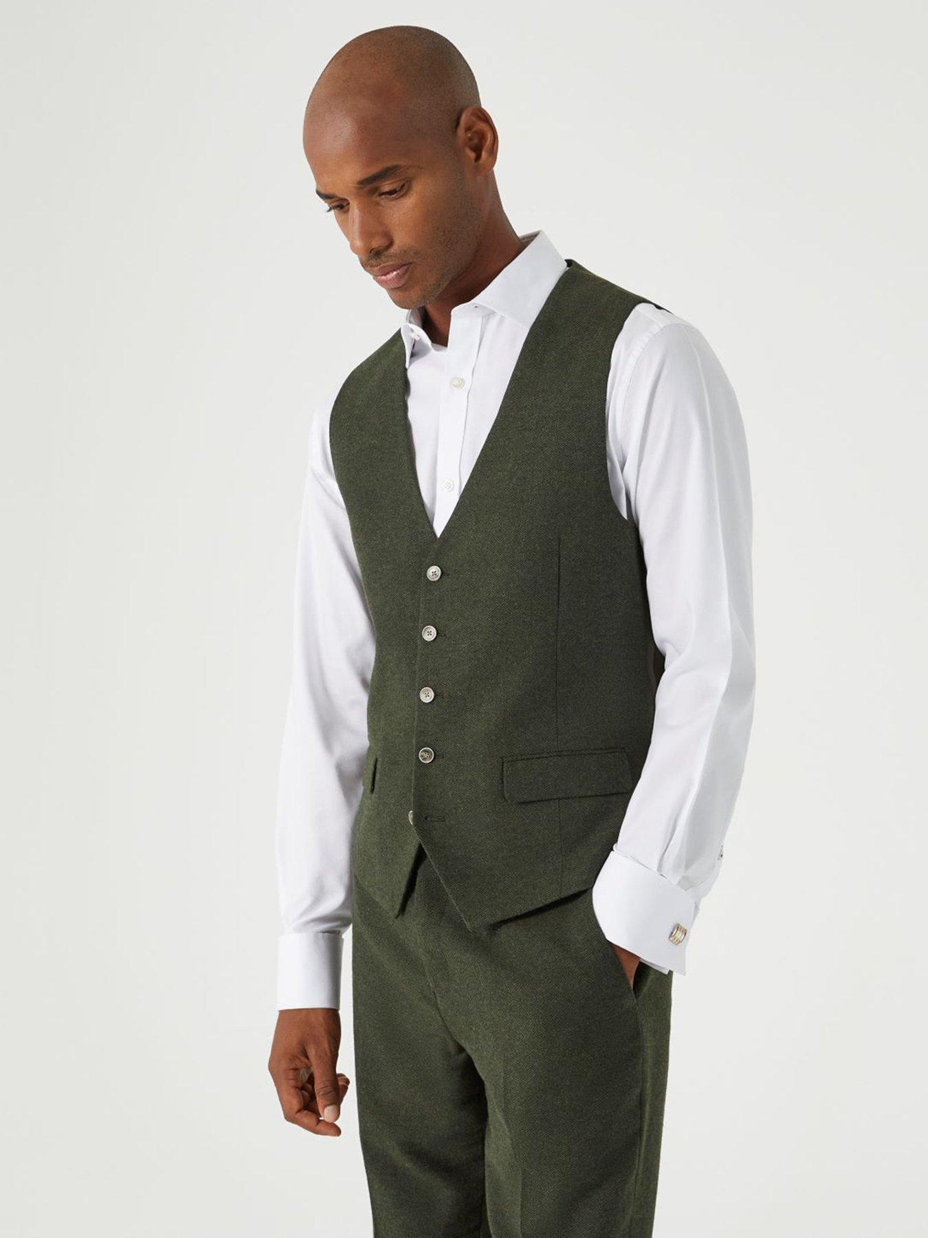 skopes-jude-herringbone-standard-waistcoat-green