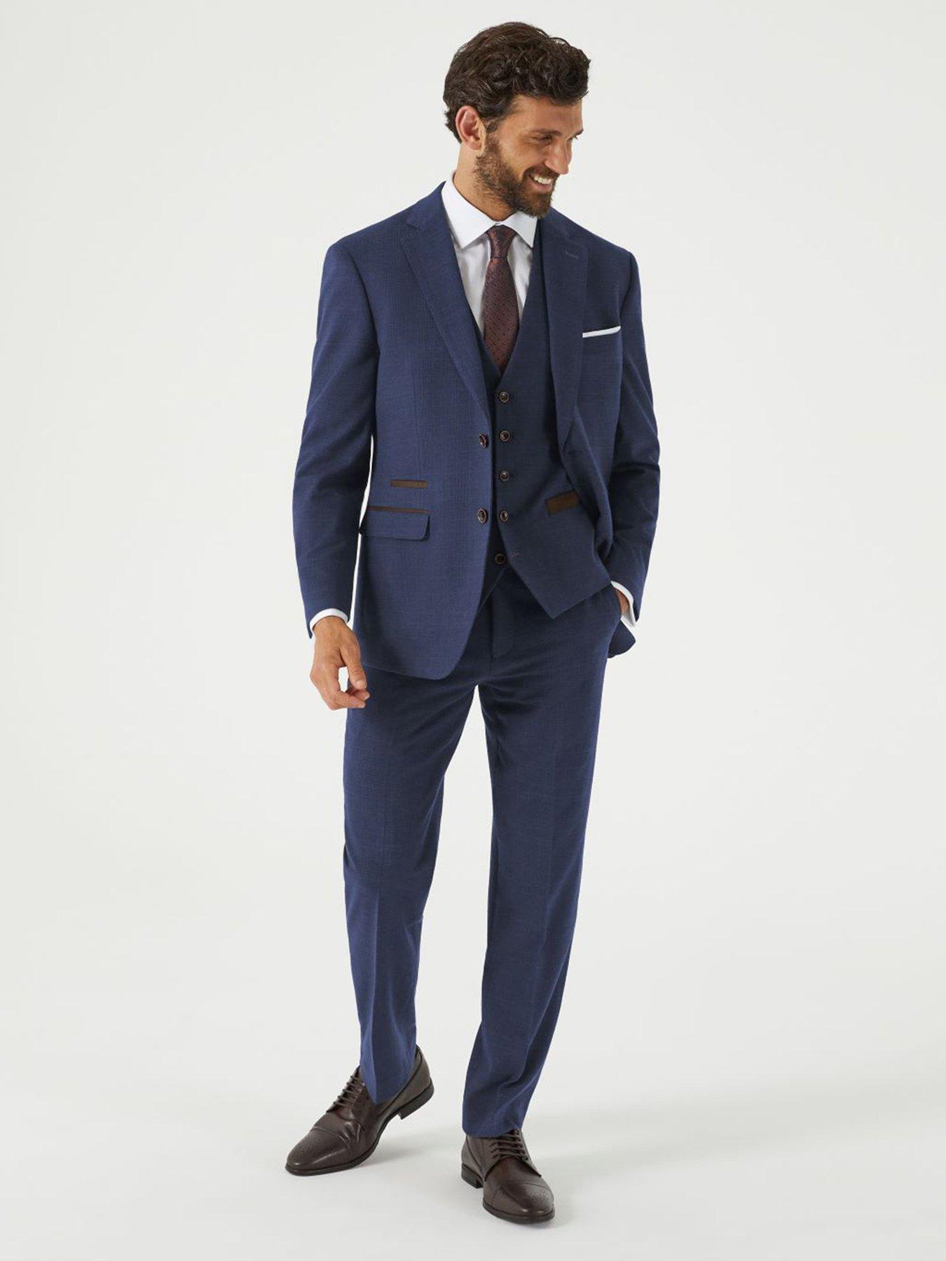  image of skopes-guildford-check-standard-waistcoat-navy