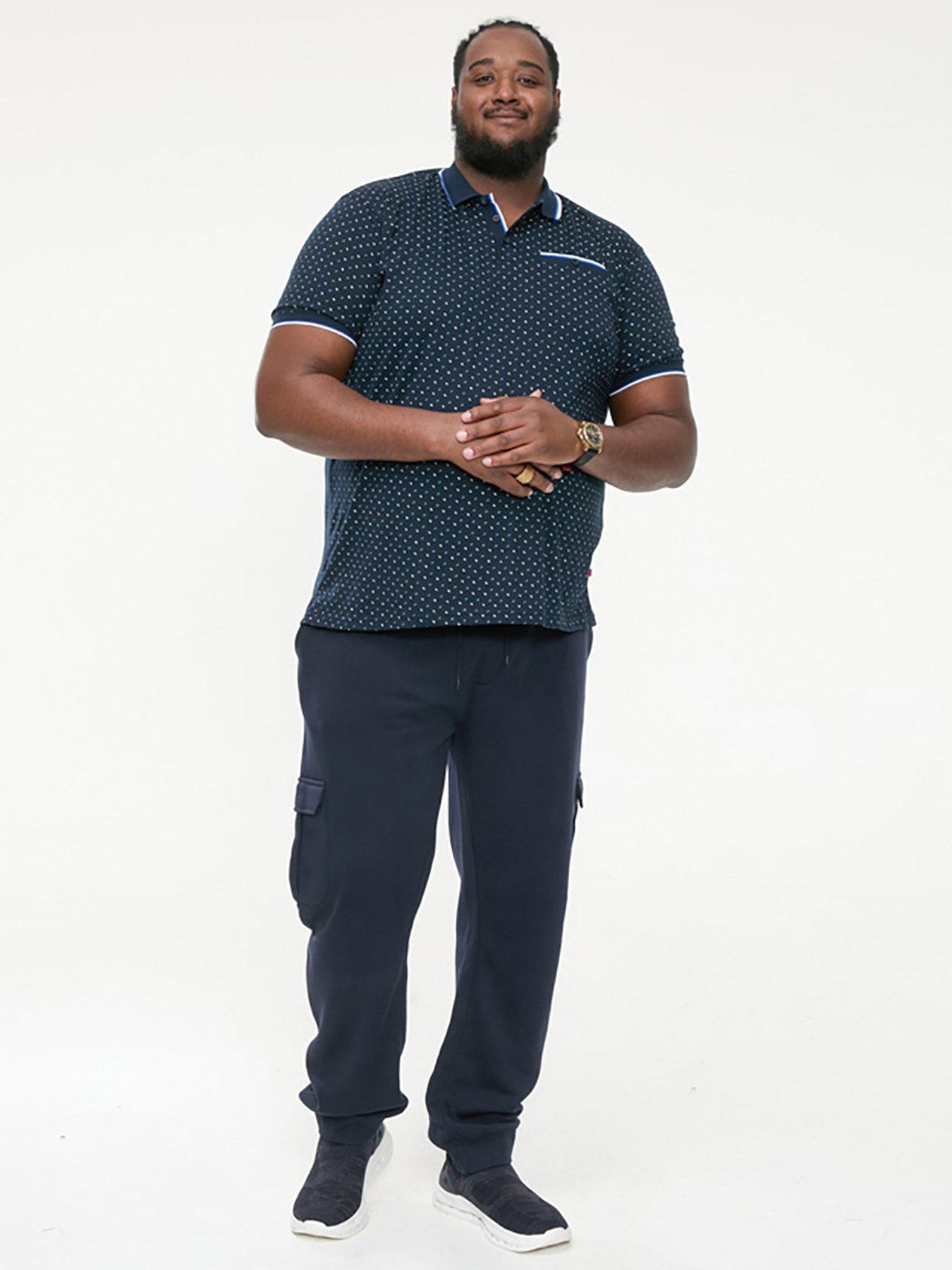 Image 2 of 4 of D555 Oakley Jersey Polo Shirt With Jacquard Collar - Navy