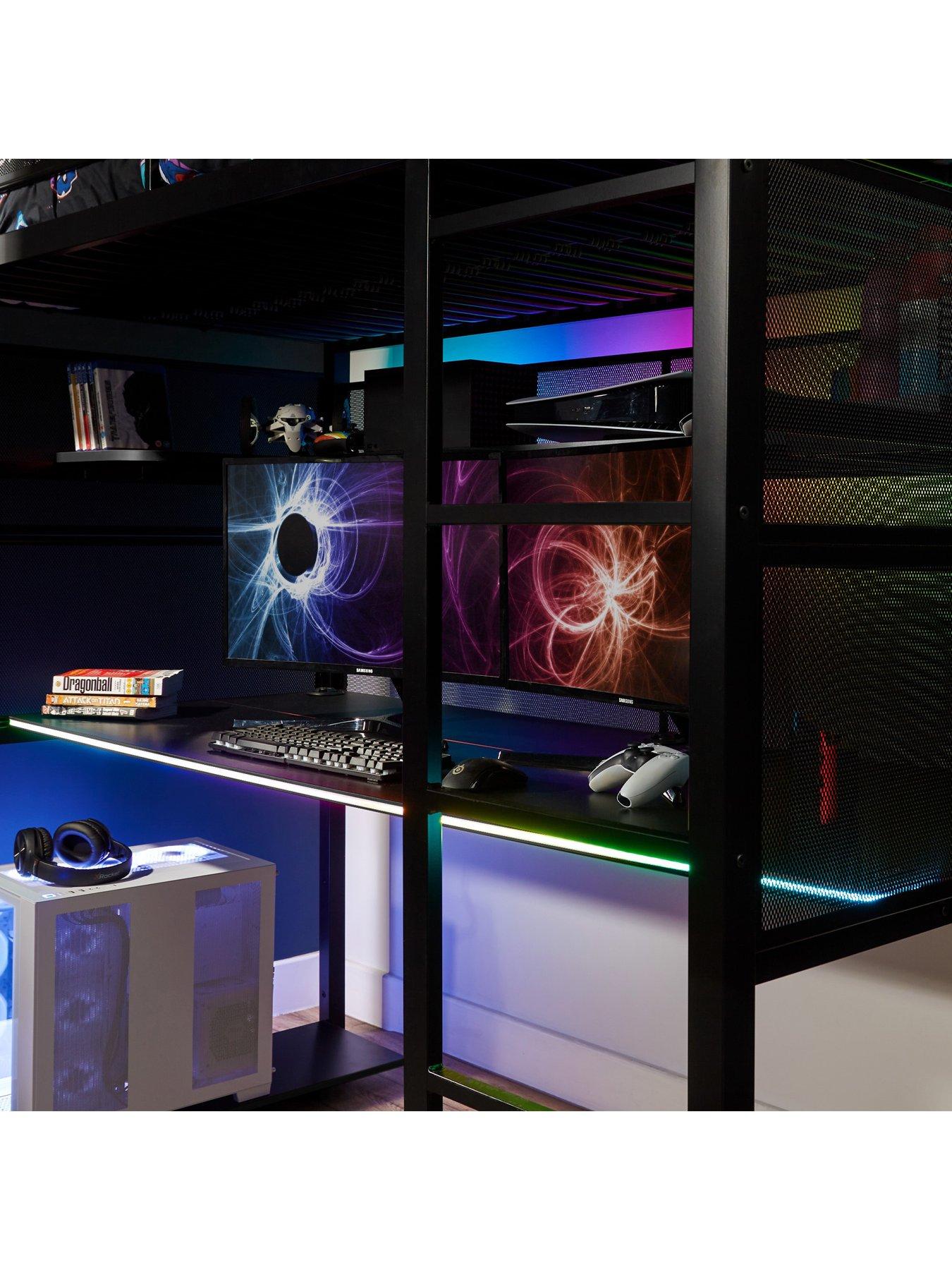  image of x-rocker-battle-bunk-rgb-sync-gaming-bed
