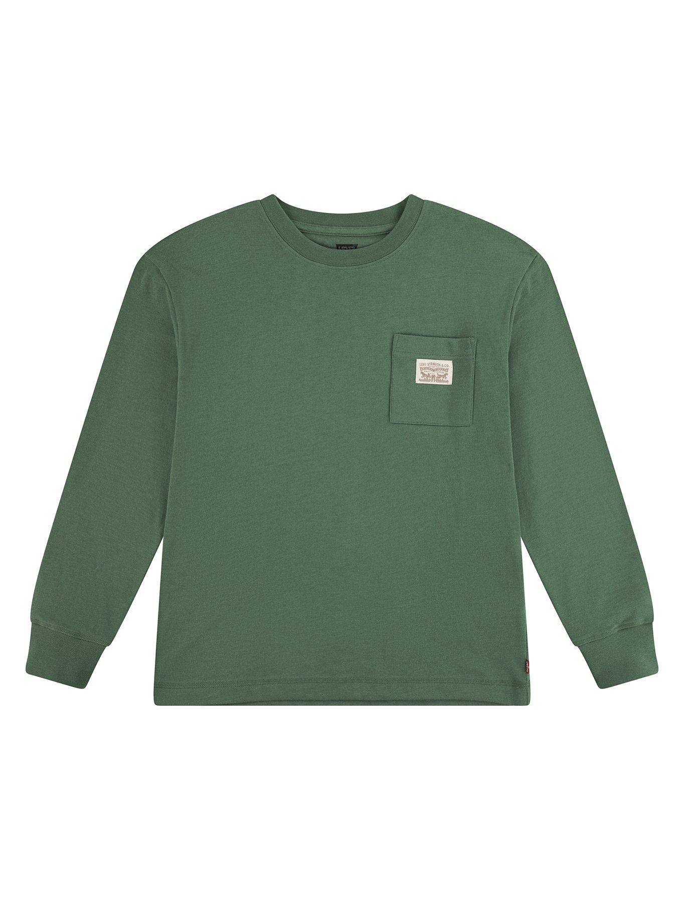 undefined Boys Long Sleeve Pocket T-Shirt - Khaki