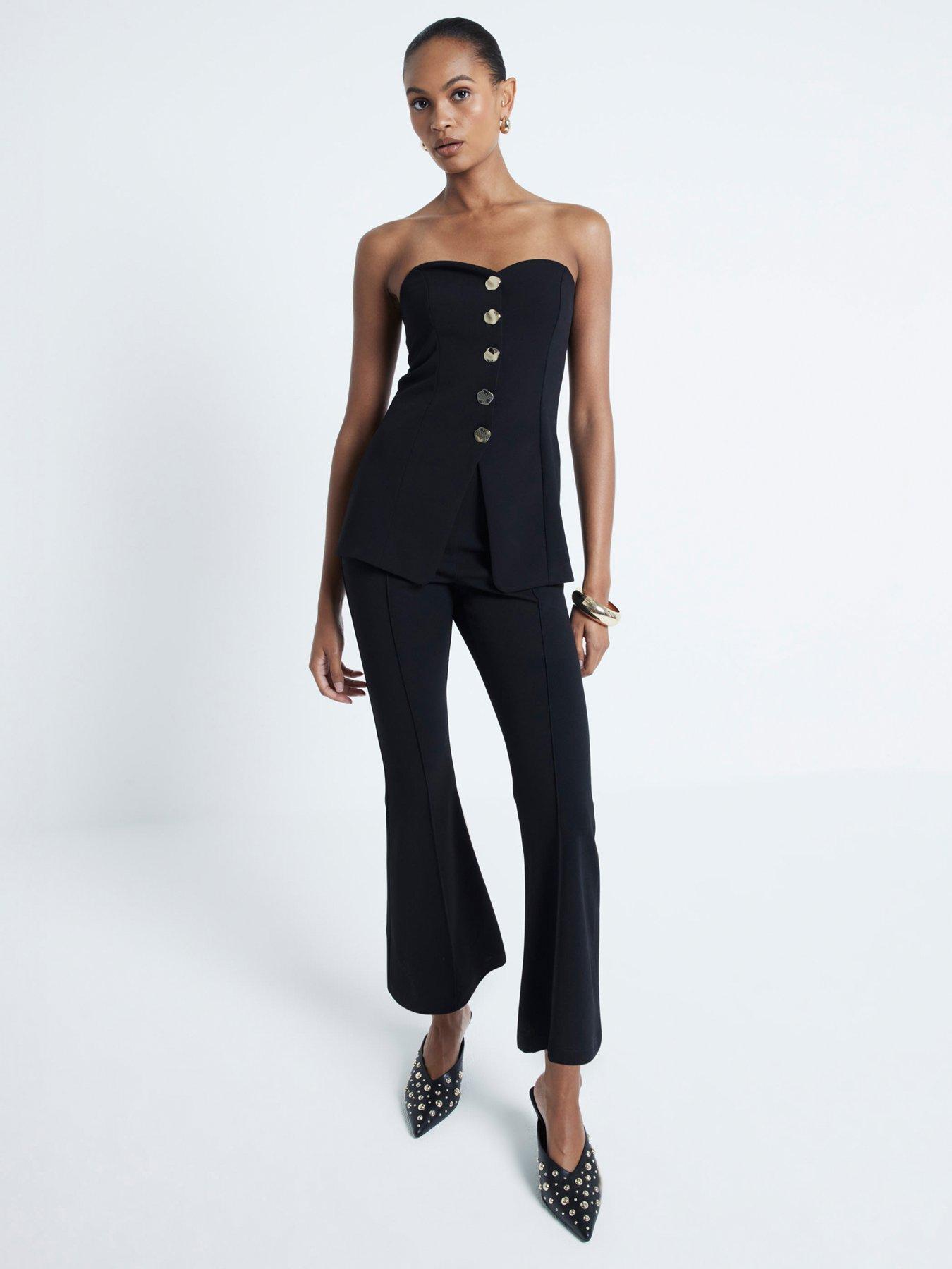 undefined Bootcut Crop Pull On Trouser - Black