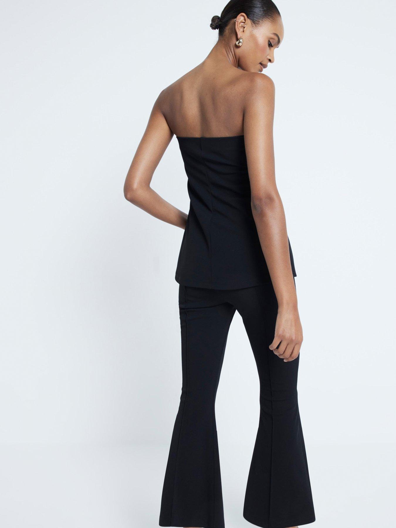  image of river-island-bootcut-crop-pull-on-trouser-black