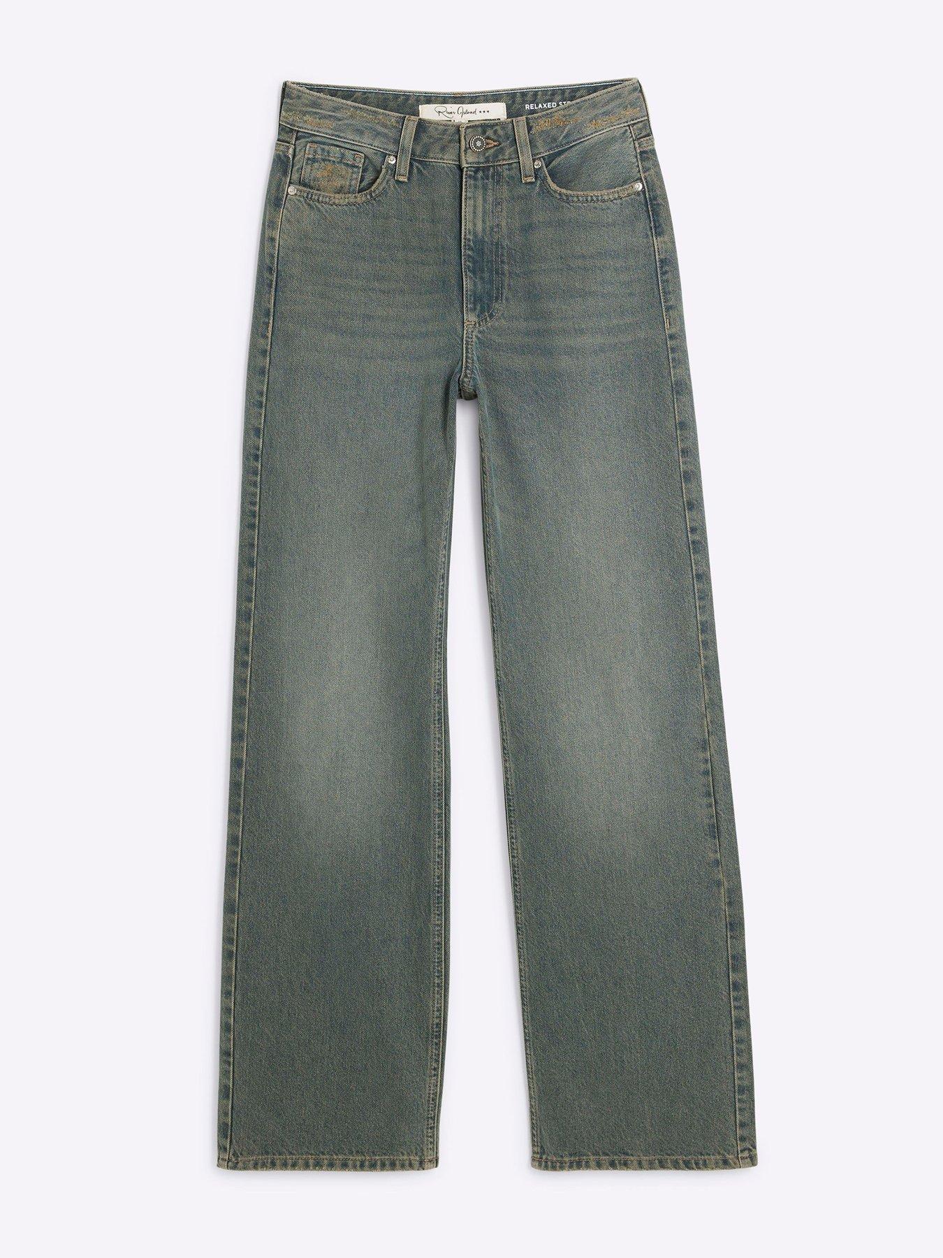  image of river-island-relaxed-straight-seaford-jeans-blue