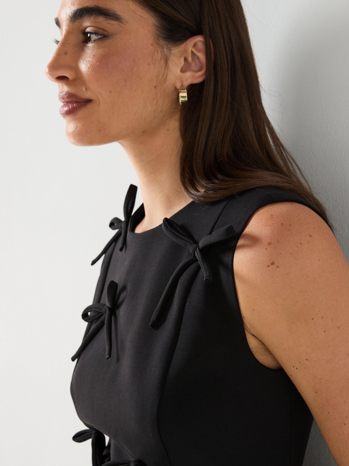  image of river-island-bow-mini-dress-black