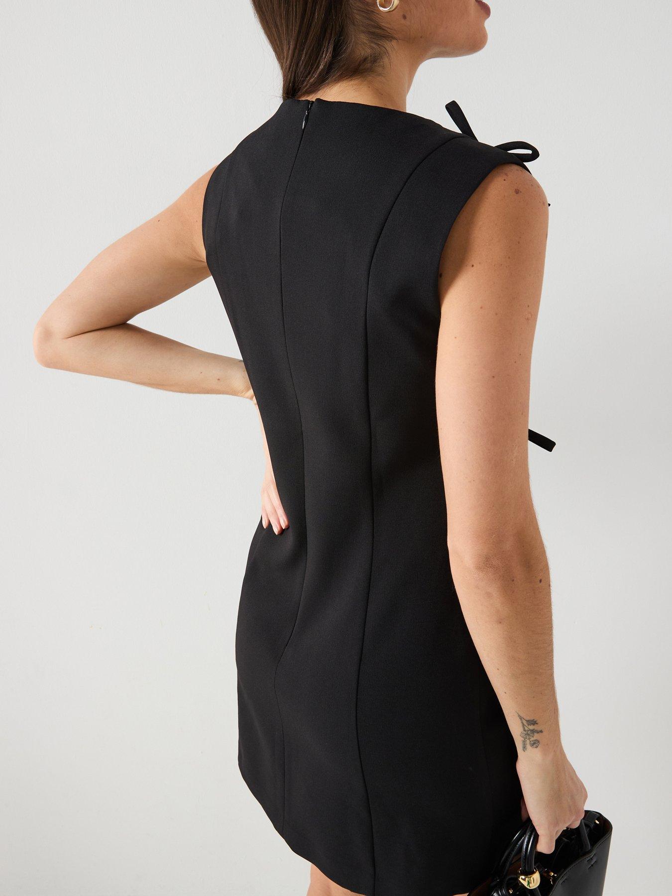  image of river-island-bow-mini-dress-black