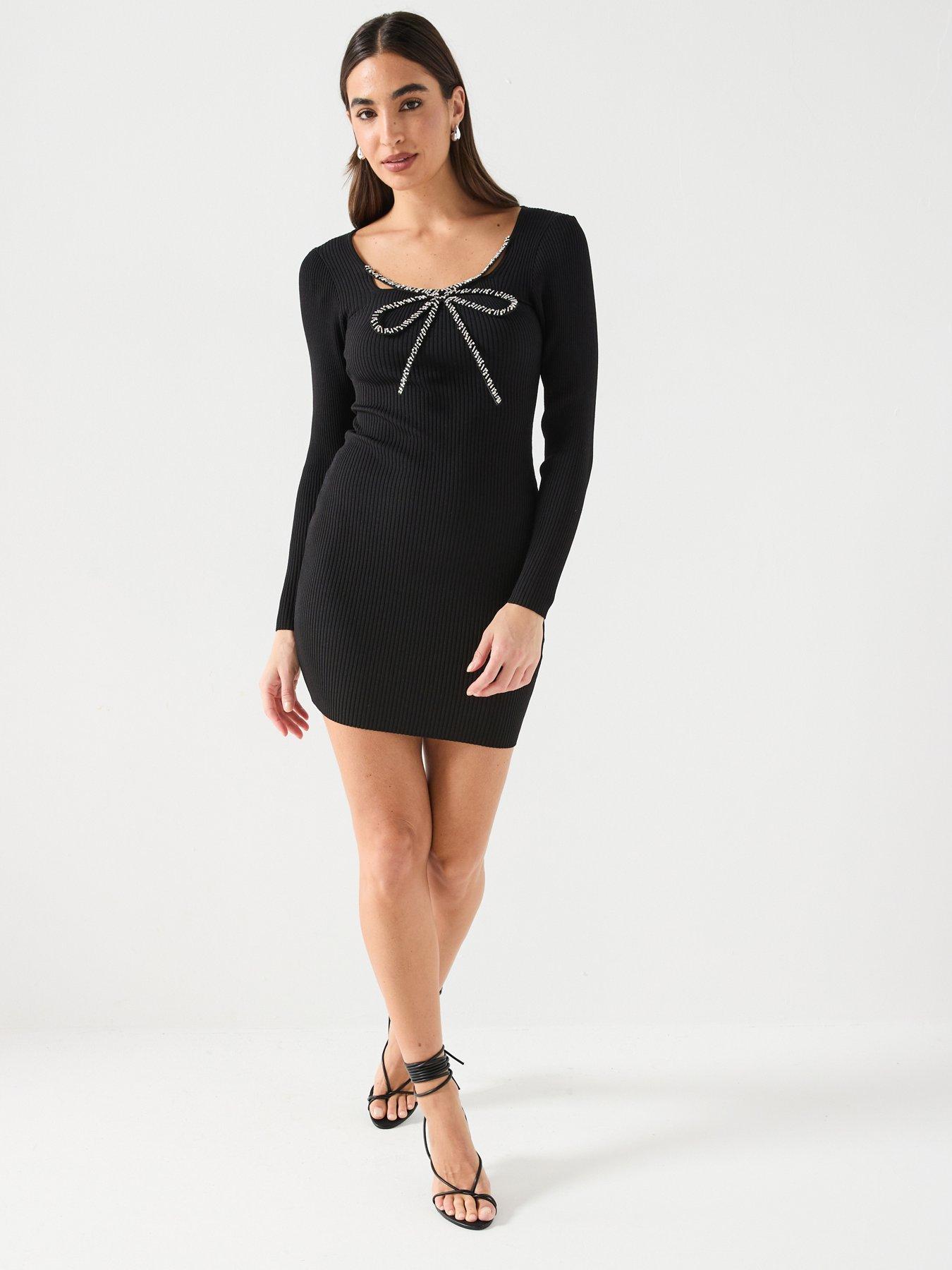 river-island-bow-mini-dress-black