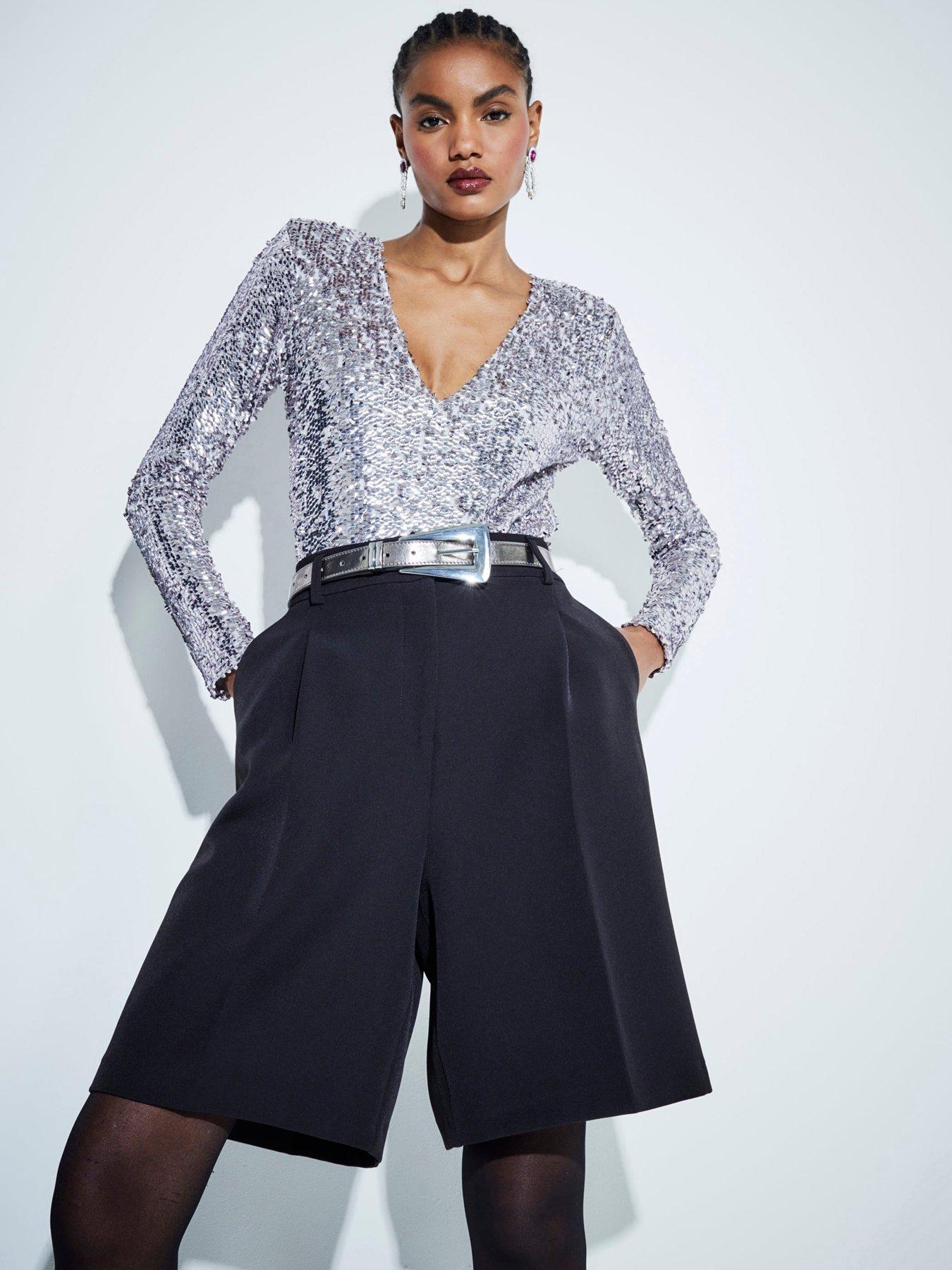 undefined Sequin Shoulder Pad Body - Light Purple