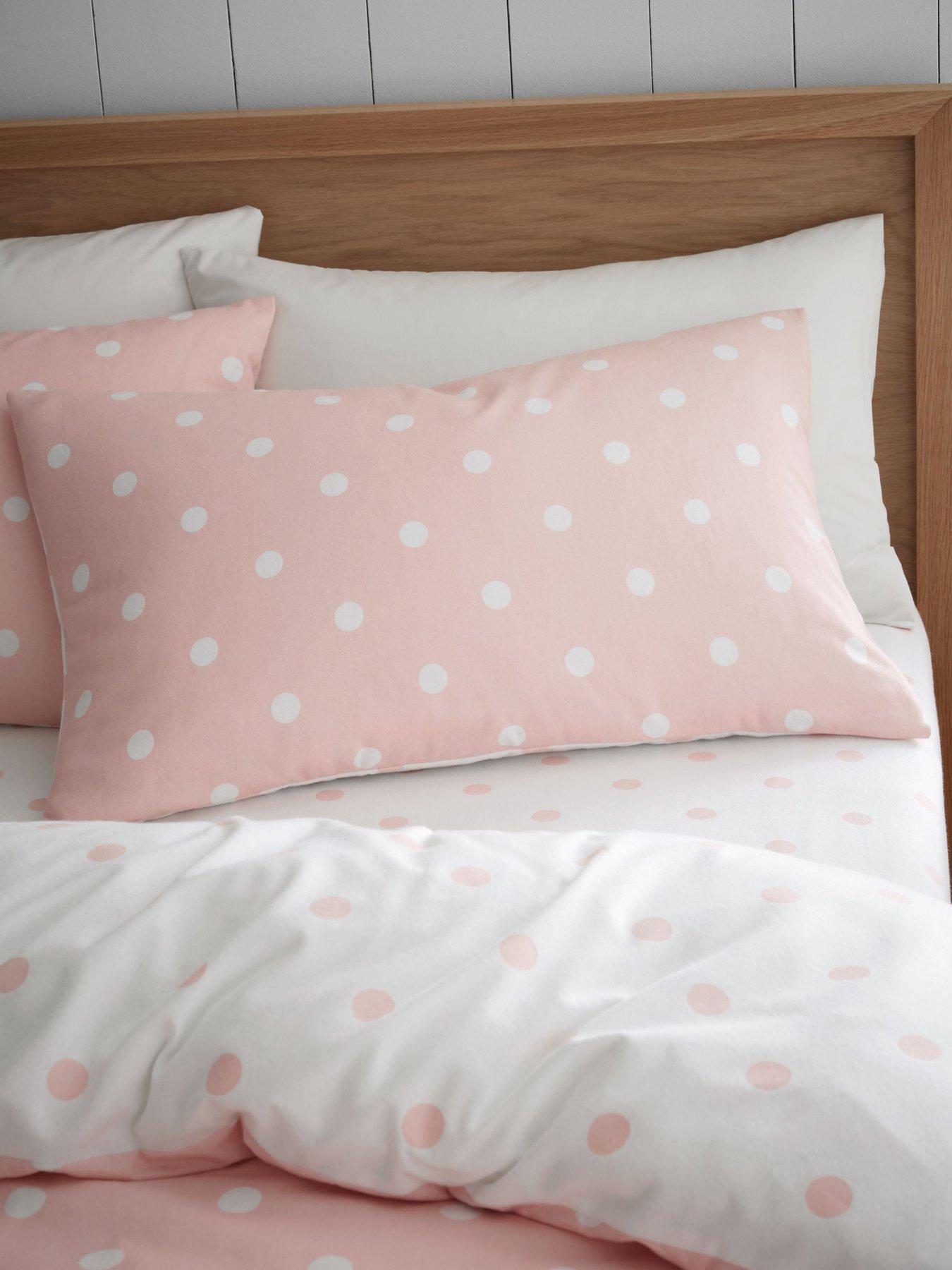  image of catherine-lansfield-polka-dot-100-brushed-cotton-duvet-set