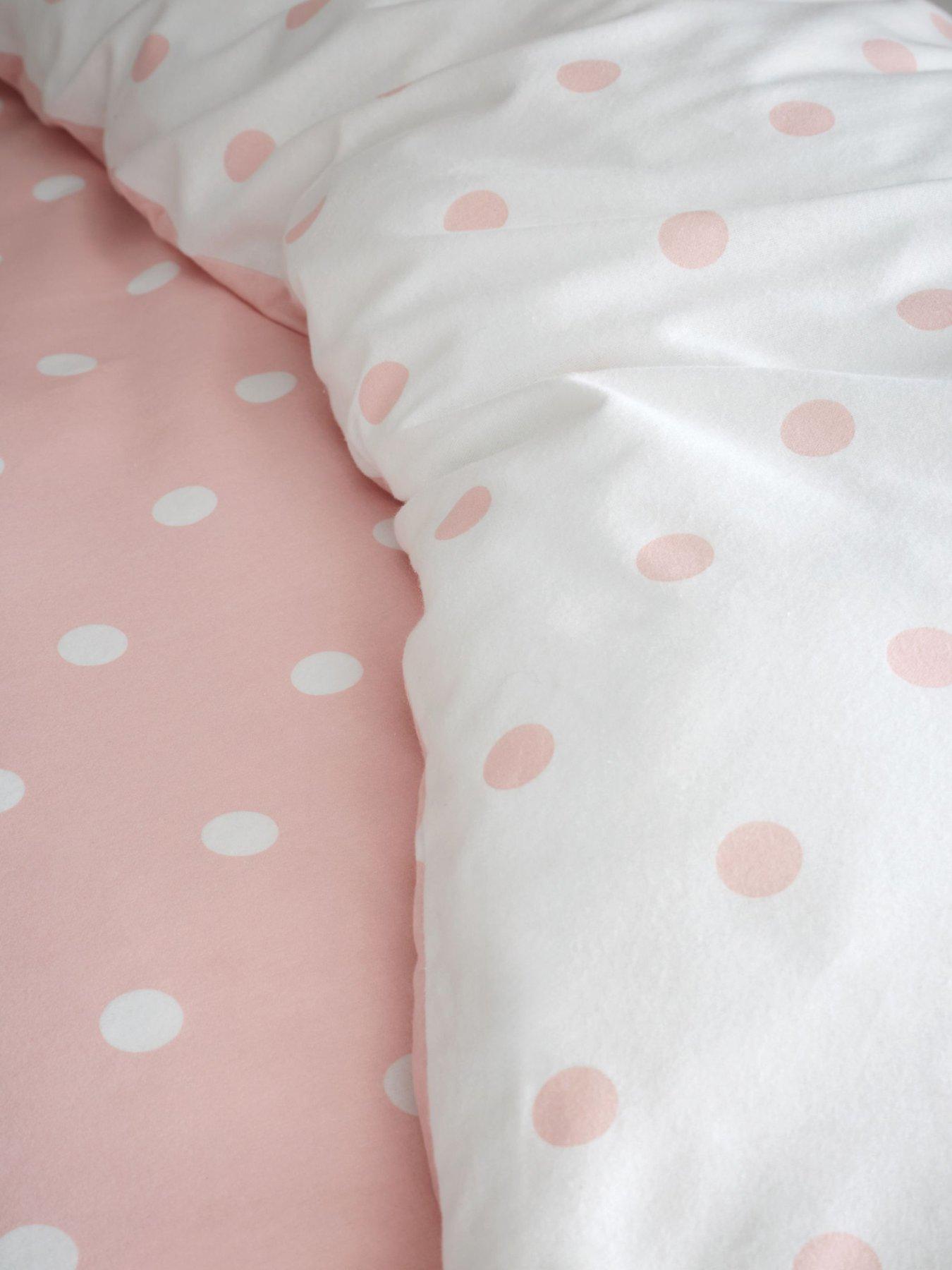  image of catherine-lansfield-polka-dot-100-brushed-cotton-duvet-set