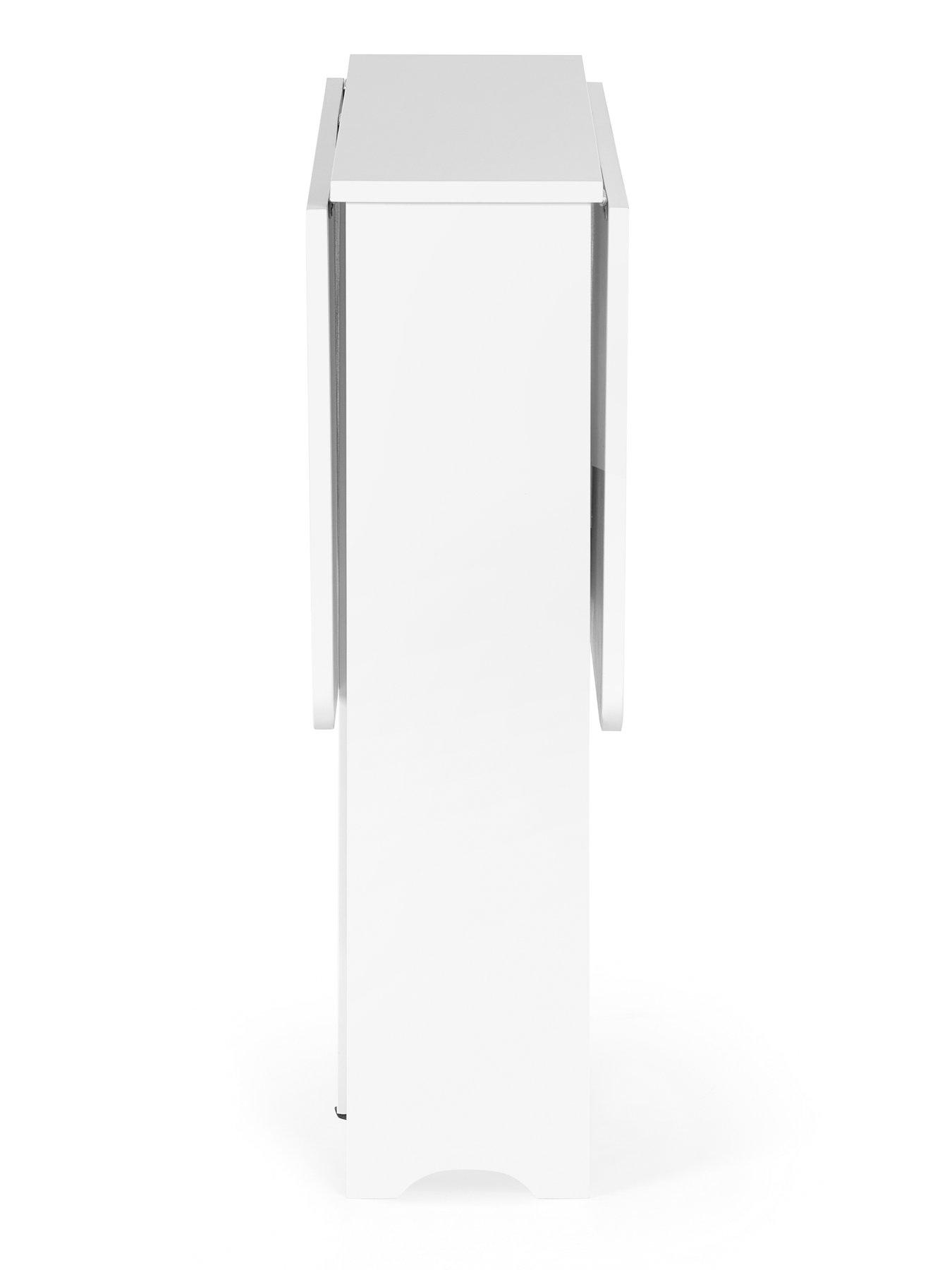  image of julian-bowen-gatan-small-gateleg-dining-table-with-2-chairs-white