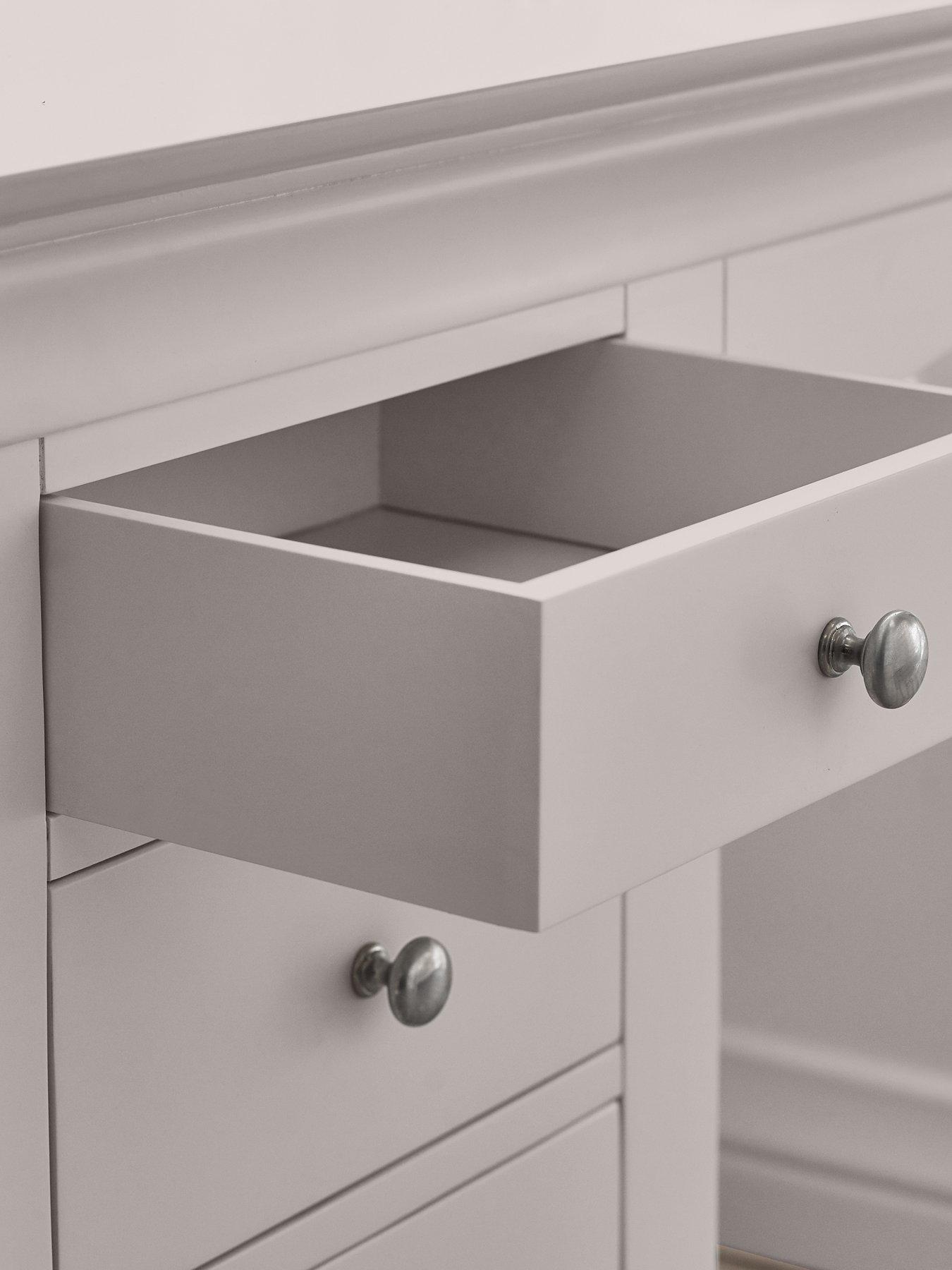  image of julian-bowen-clermont-dressing-table-light-grey