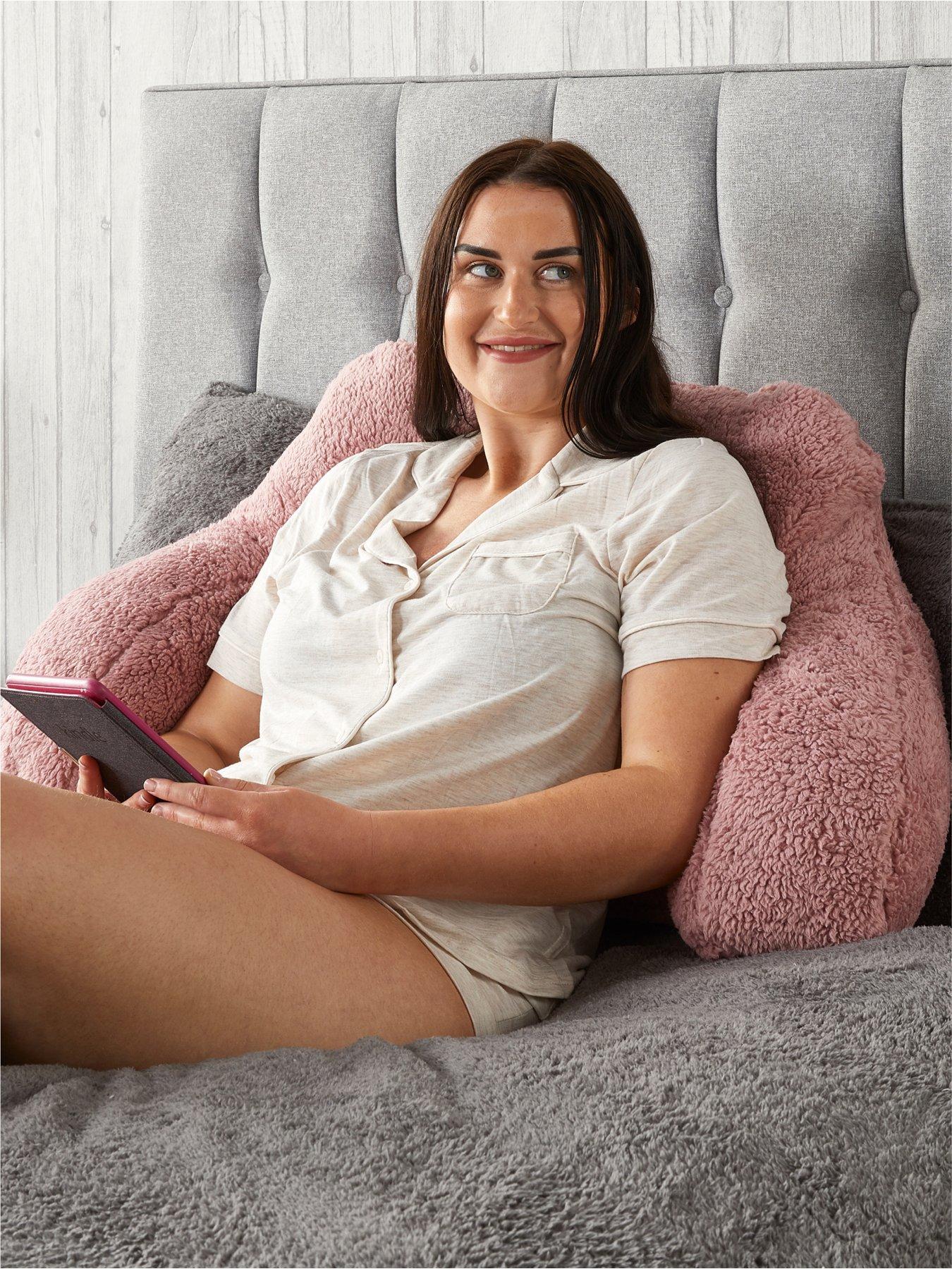  image of very-home-fleece-cuddle-cushion-pink