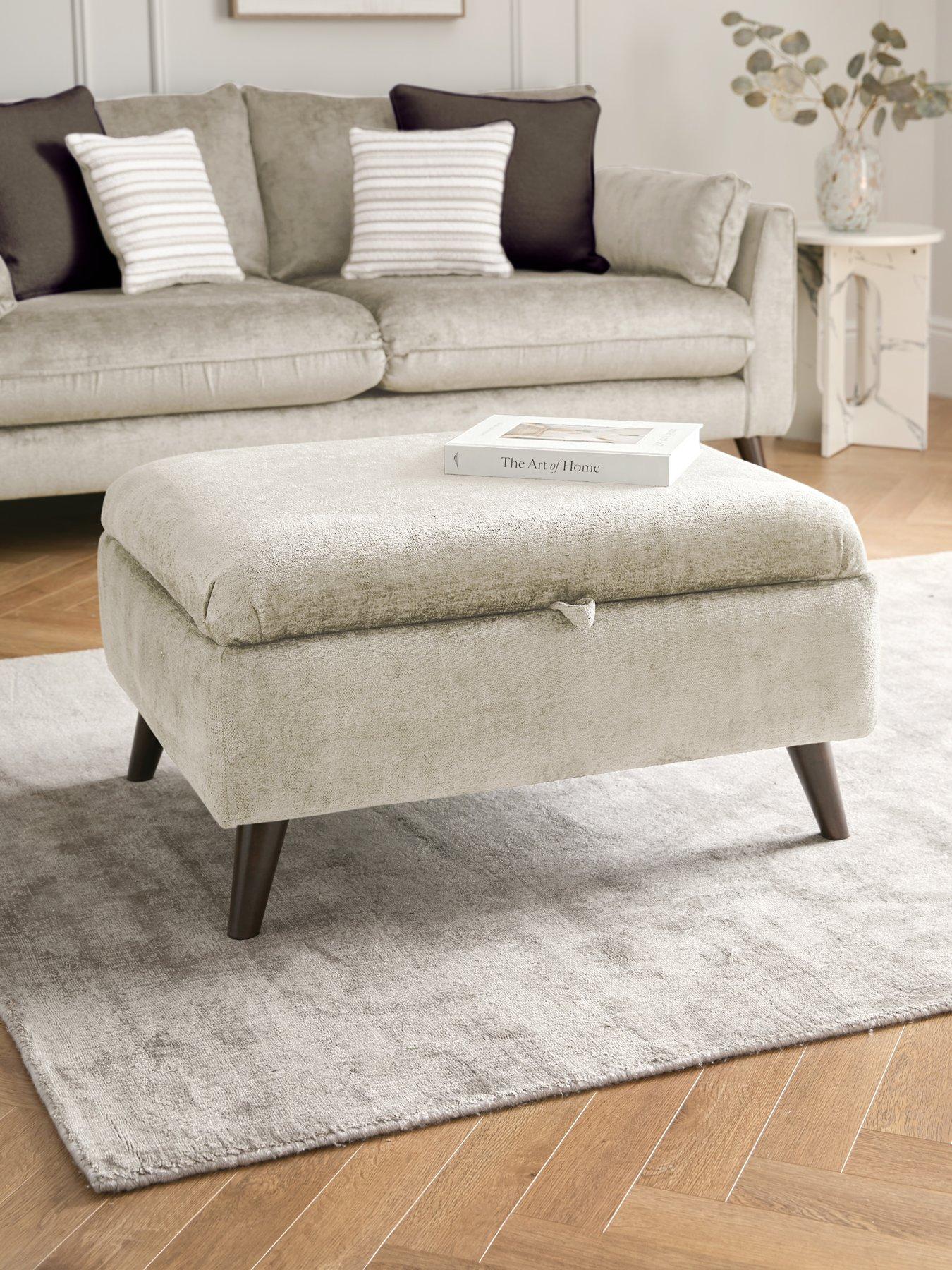 undefined Sanremo Fabric Storage Footstool - Made in the UK
