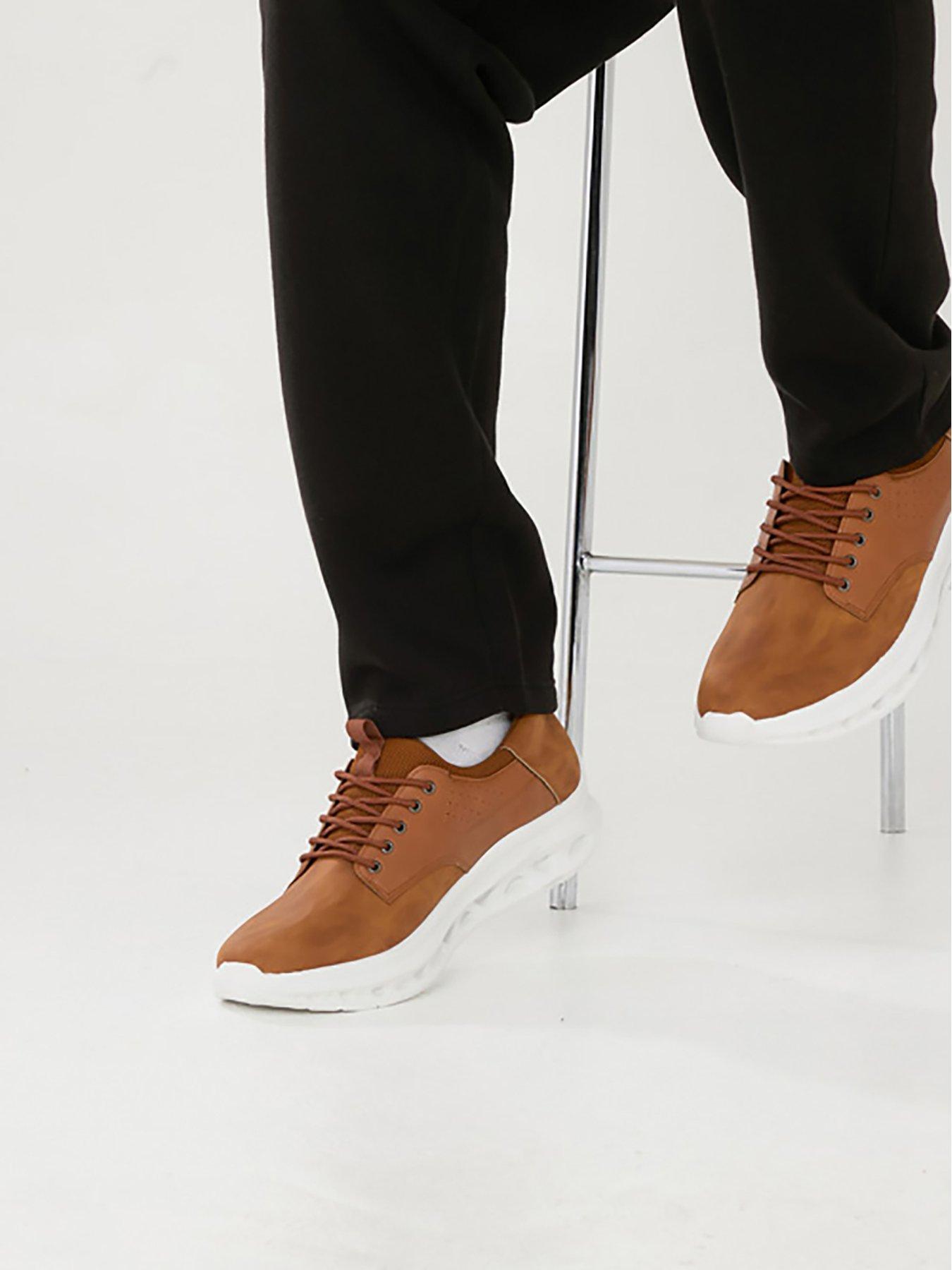  image of d555-dartford-kingsize-hands-free-casual-slip-on-shoes-brown