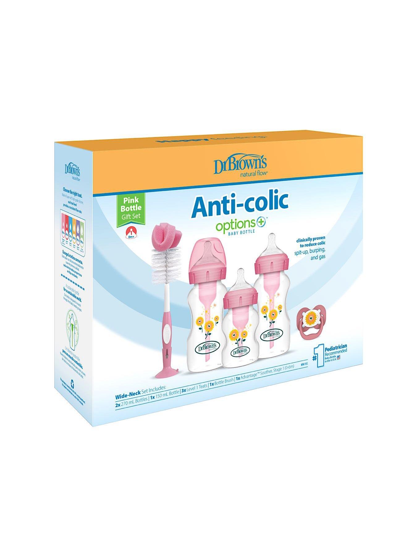 Image 4 of 4 of Dr Browns Options+ Gift Set Pink (1x 150ml bottle, 2x 270ml bottle, bottle brush &amp; dummy)