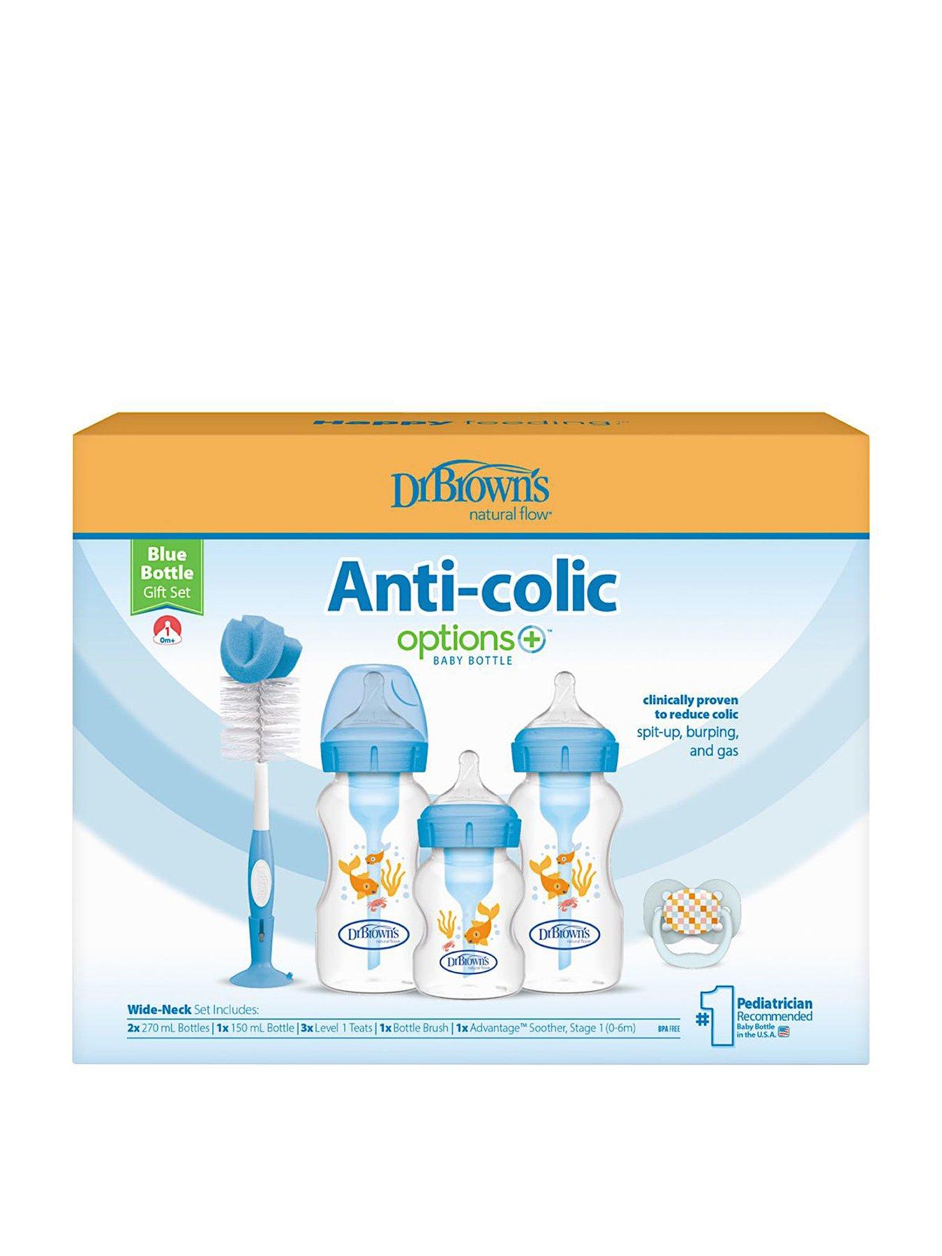 dr-browns-options-gift-set-blue-1x-150ml-bottle-2x-270ml-bottle-bottle-brush-dummy