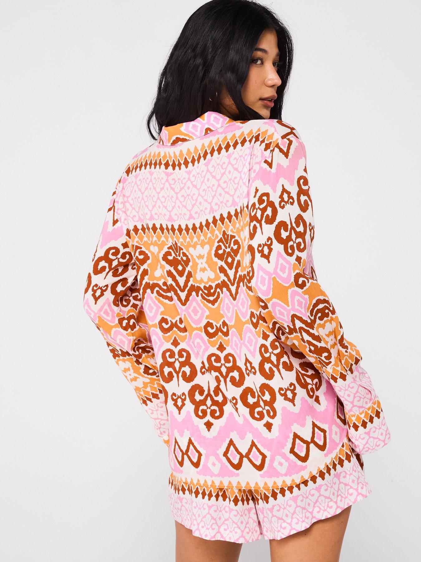  image of v-by-very-printed-oversized-co-ord-beach-shirt-print