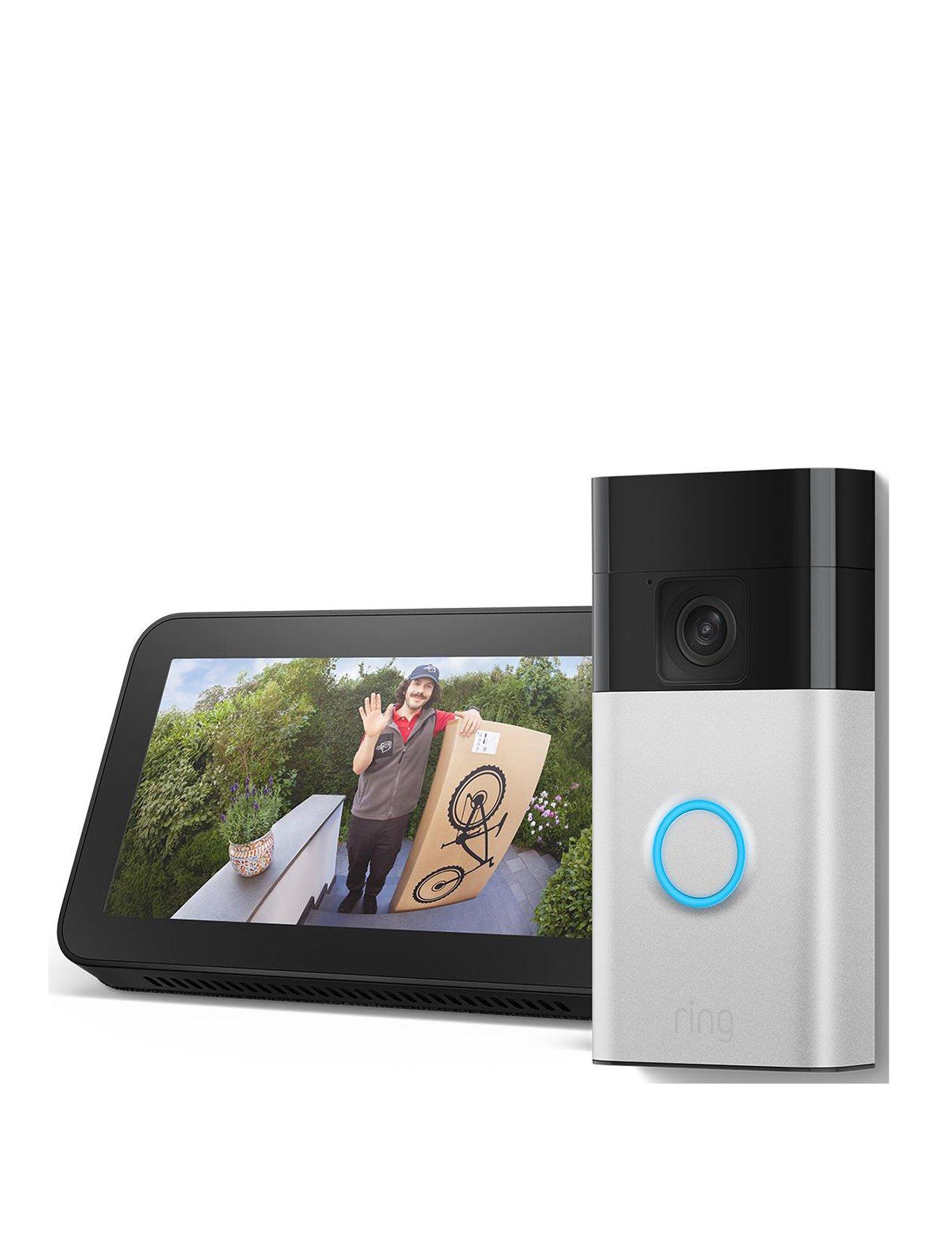 RING Amazon Echo Show 5 and Ring Video Doorbell (3rd Gen) Satin Nickel