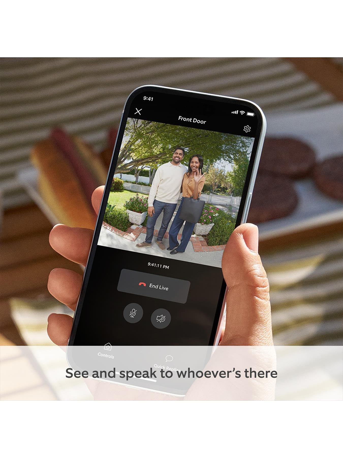  image of ring-ring-video-doorbell-3rd-gen-satin-nickel-and-amazon-echo-pop-white-smart-speaker