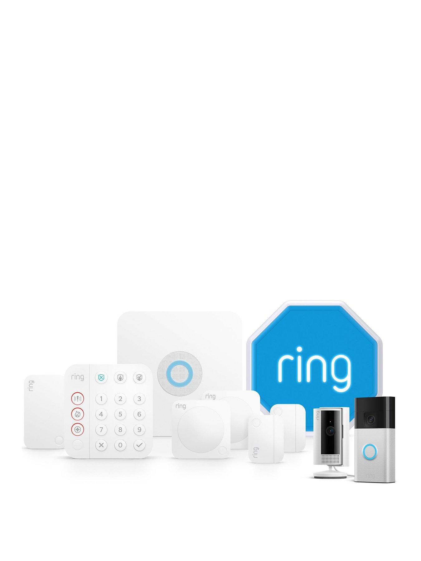 RING Alarm 10 Piece Kit Home Security Bundle Including Siren, Indoor Camera and Video Doorbell