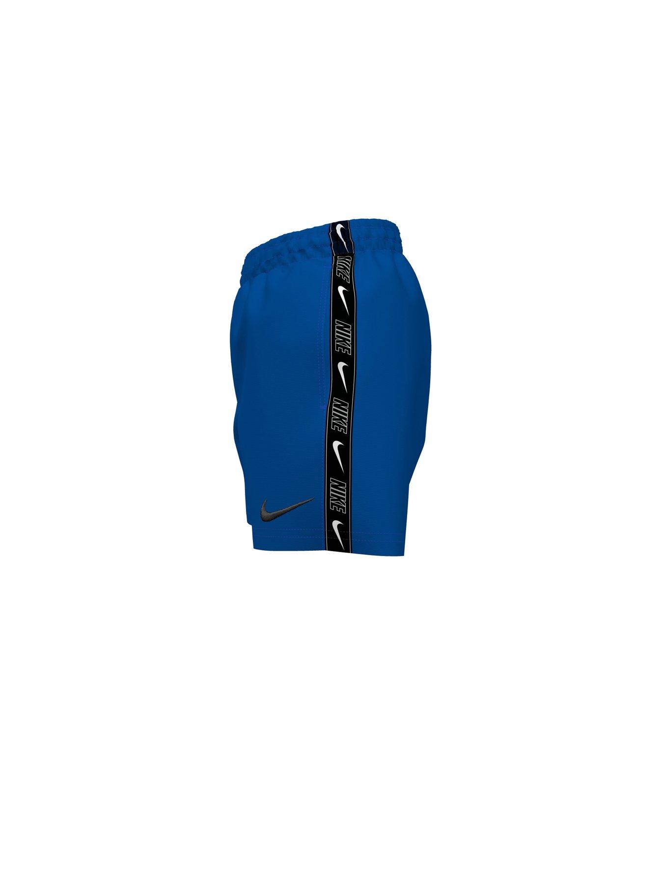 Image 2 of 3 of Nike Junior Boys 4 Inch Logo Taping Volley Swim Shorts - Blue