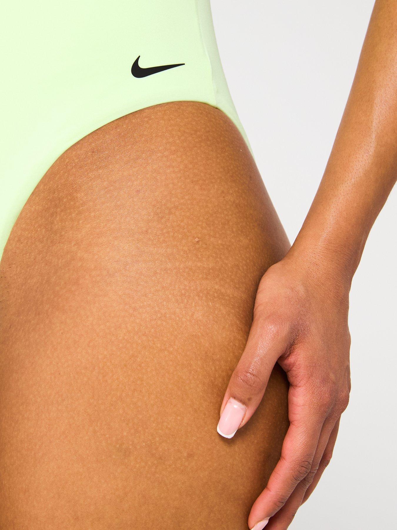 Image 4 of 4 of Nike Womens V Neck One Piece Swimsuit - Yellow