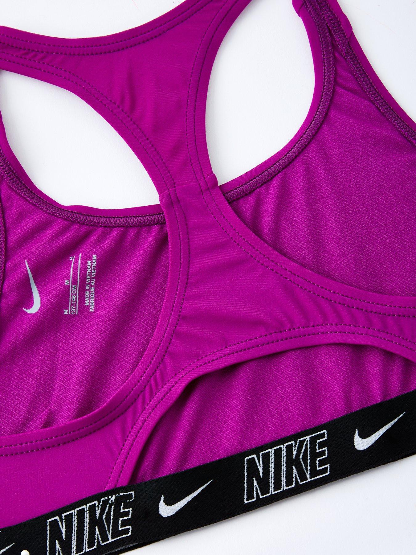 Image 4 of 5 of Nike Girls Logo Taping Crossback One Piece Swimsuit - Purple