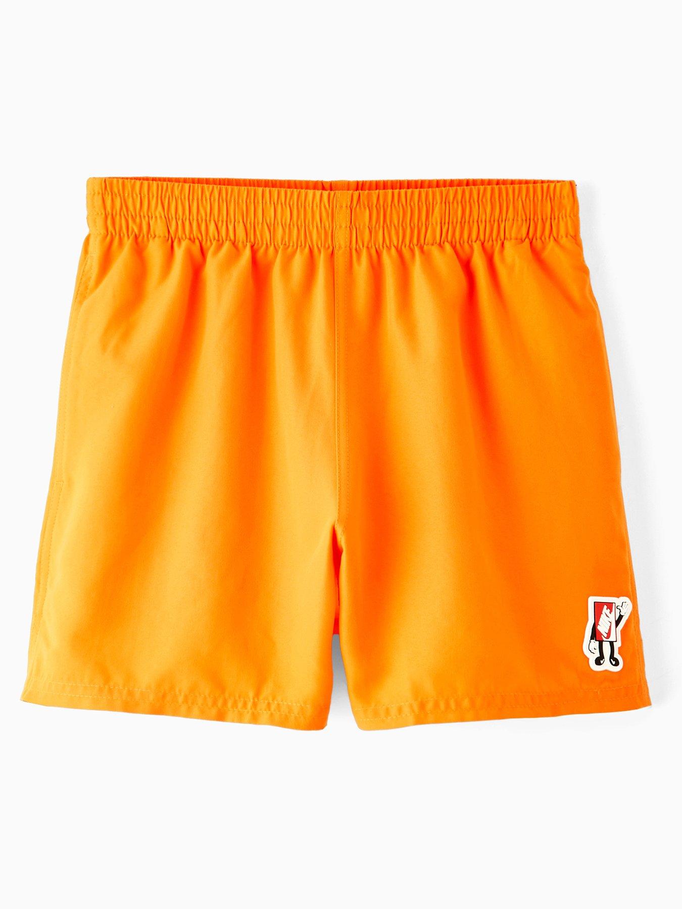 Nike Junior Boys 4 Inch Boxy Patch Volley Swim Short - Orange