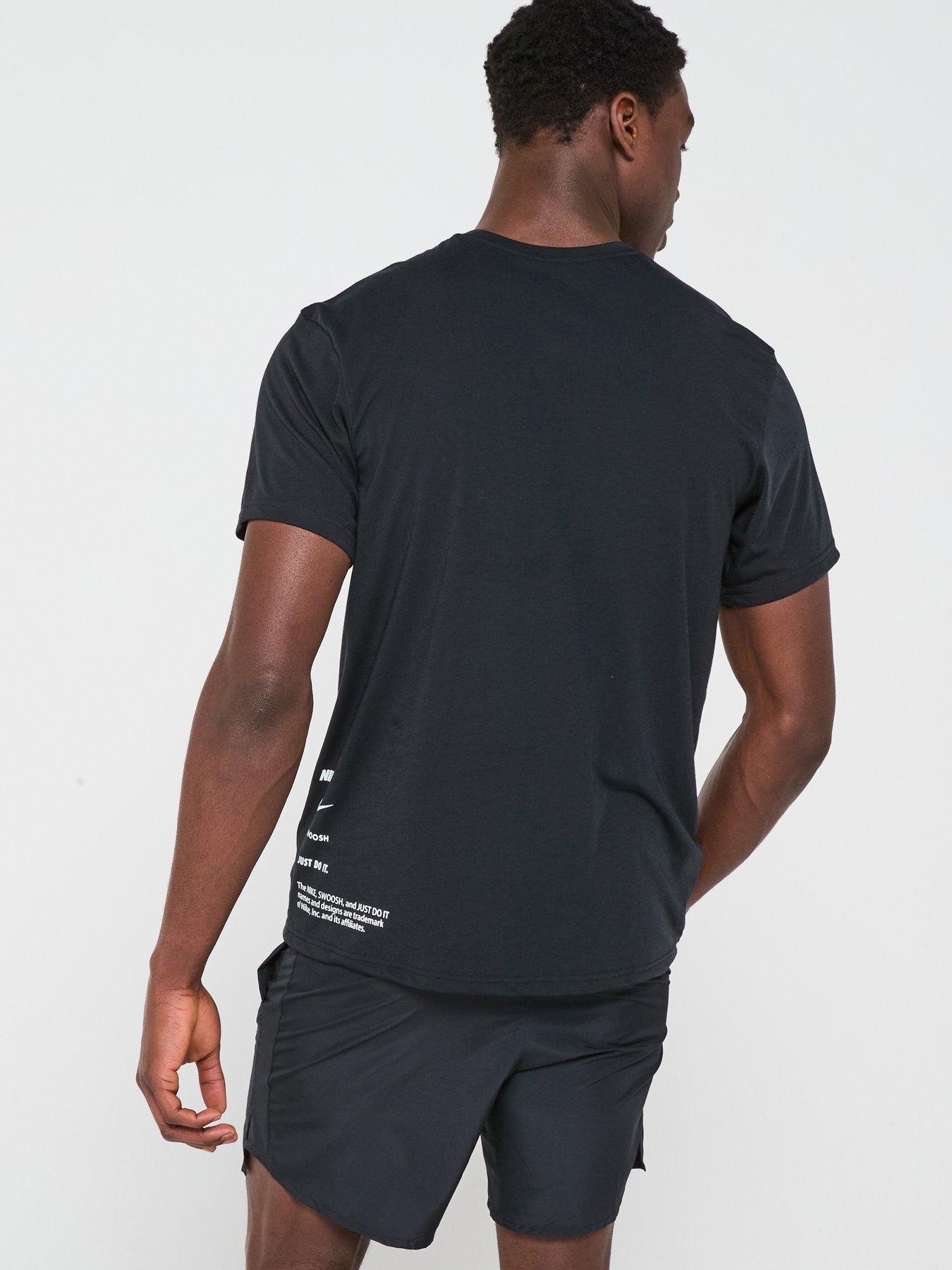Nike Mens Specs Short Sleeve Hydroguard T Shirt - Black | Littlewoods