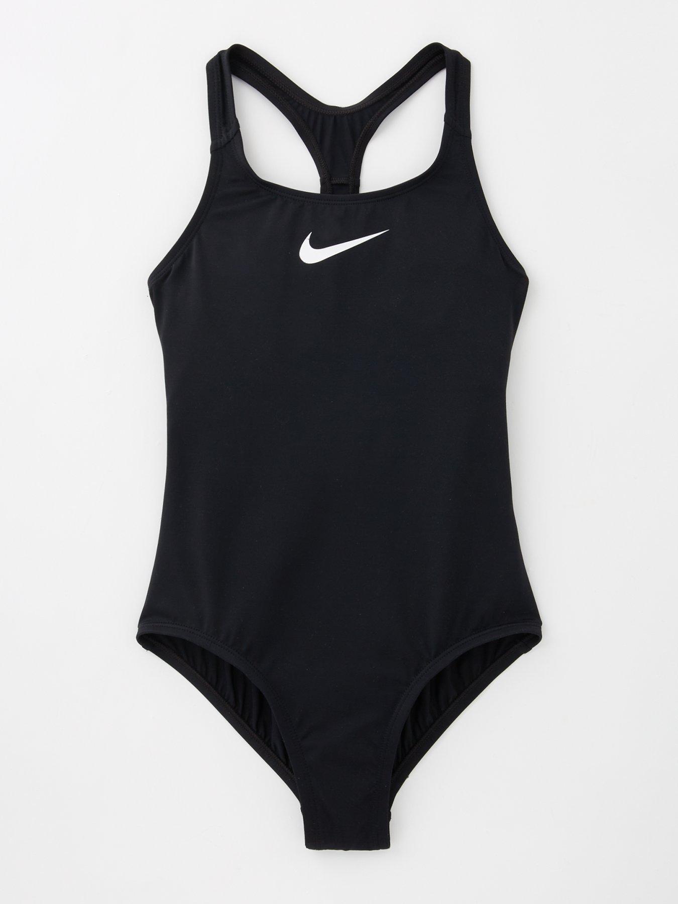 undefined Girls Essential Racerback One Piece Swimsuit - Black
