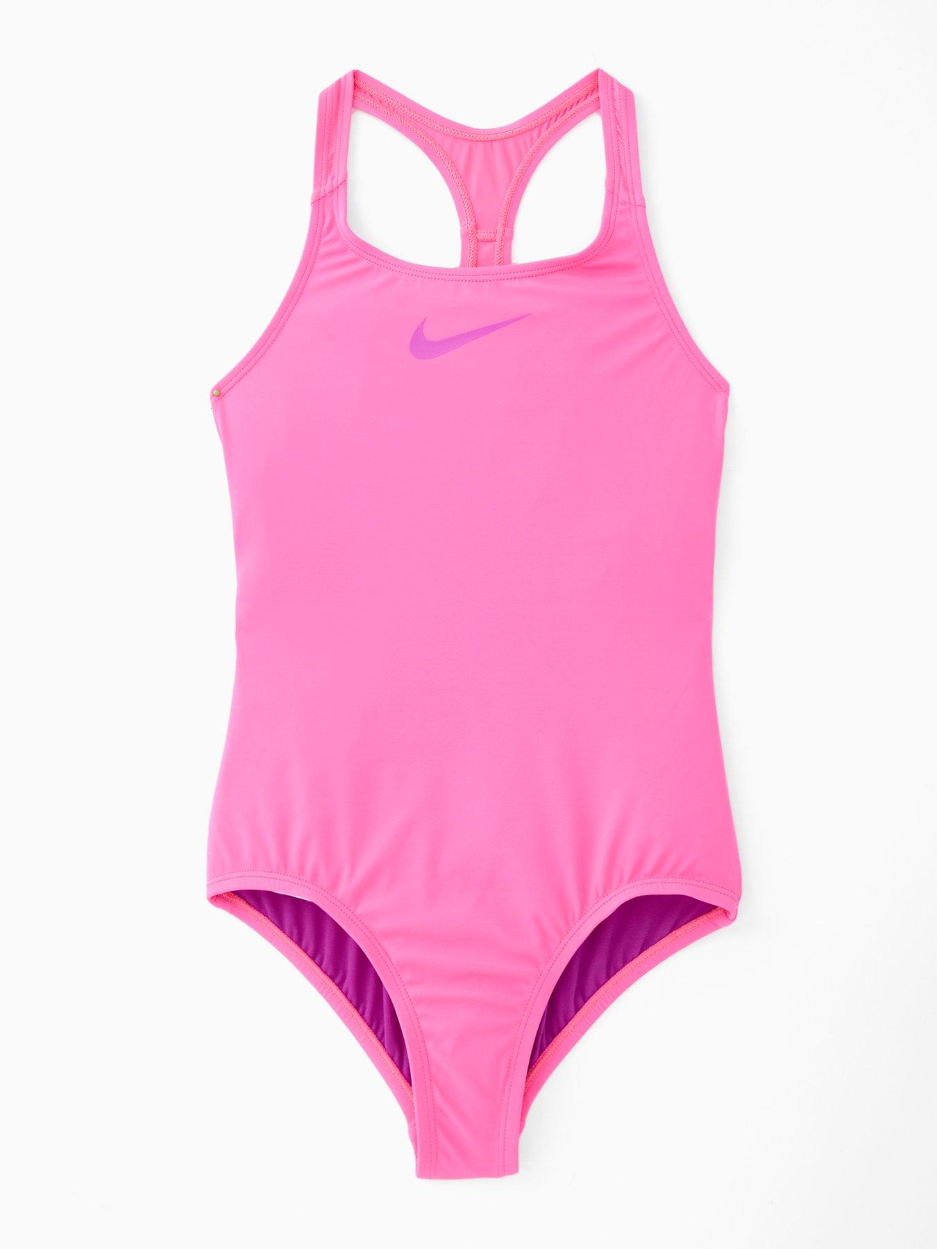 undefined Girls Essential Racerback One Piece Swimsuit - Pink