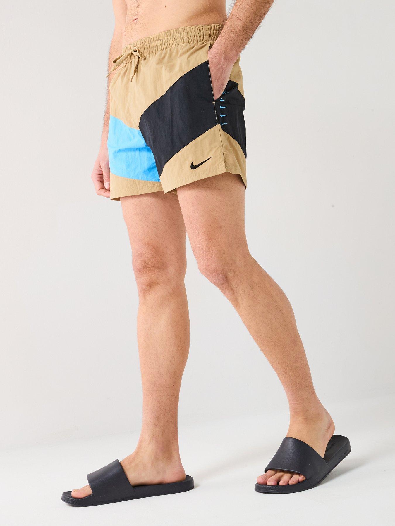 nike-mens-multi-logo-vortex-5-inch-volley-swim-short-brown