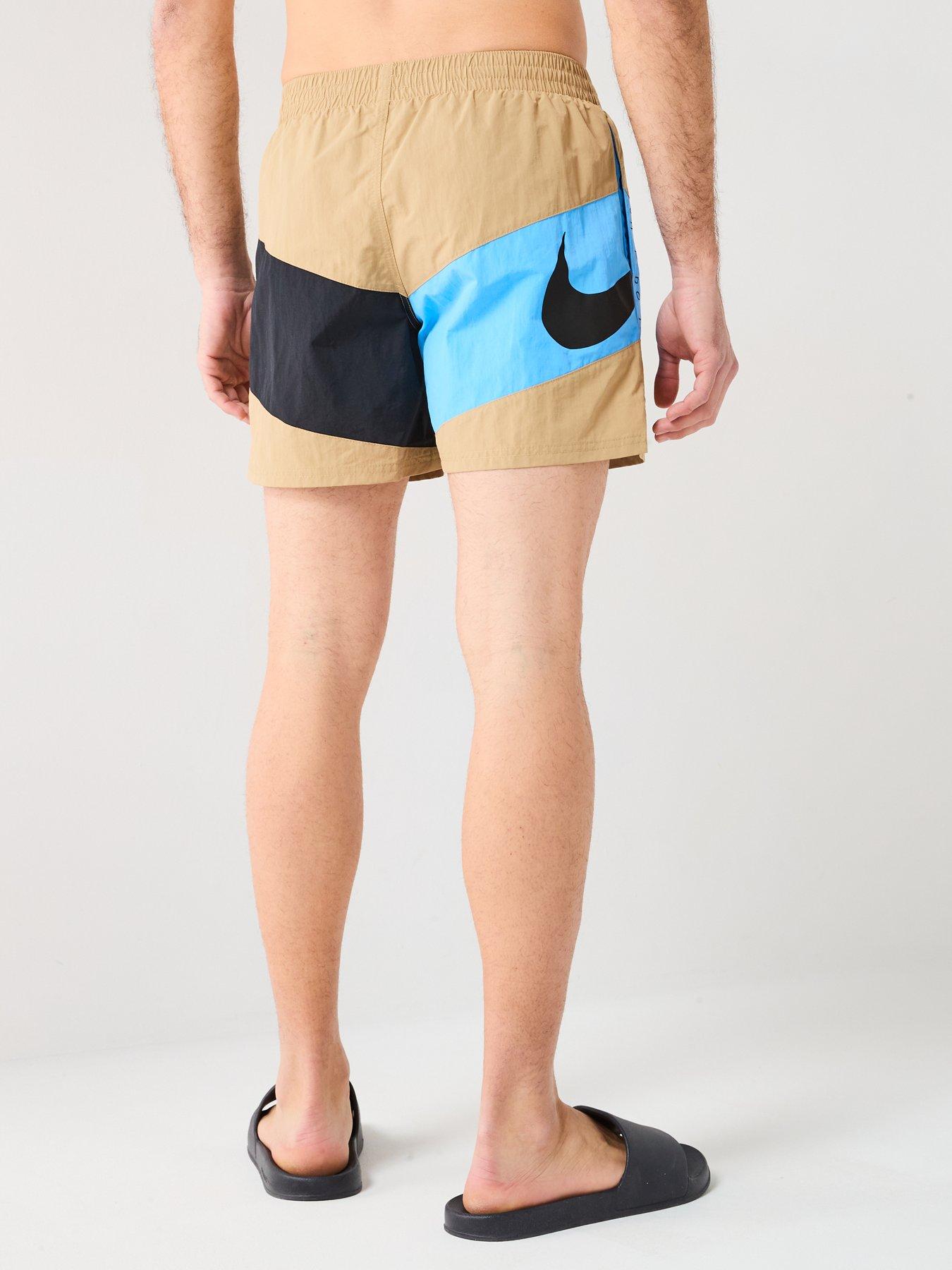 Image 2 of 5 of Nike Mens Multi Logo Vortex 5 Inch Volley Swim Short - Brown