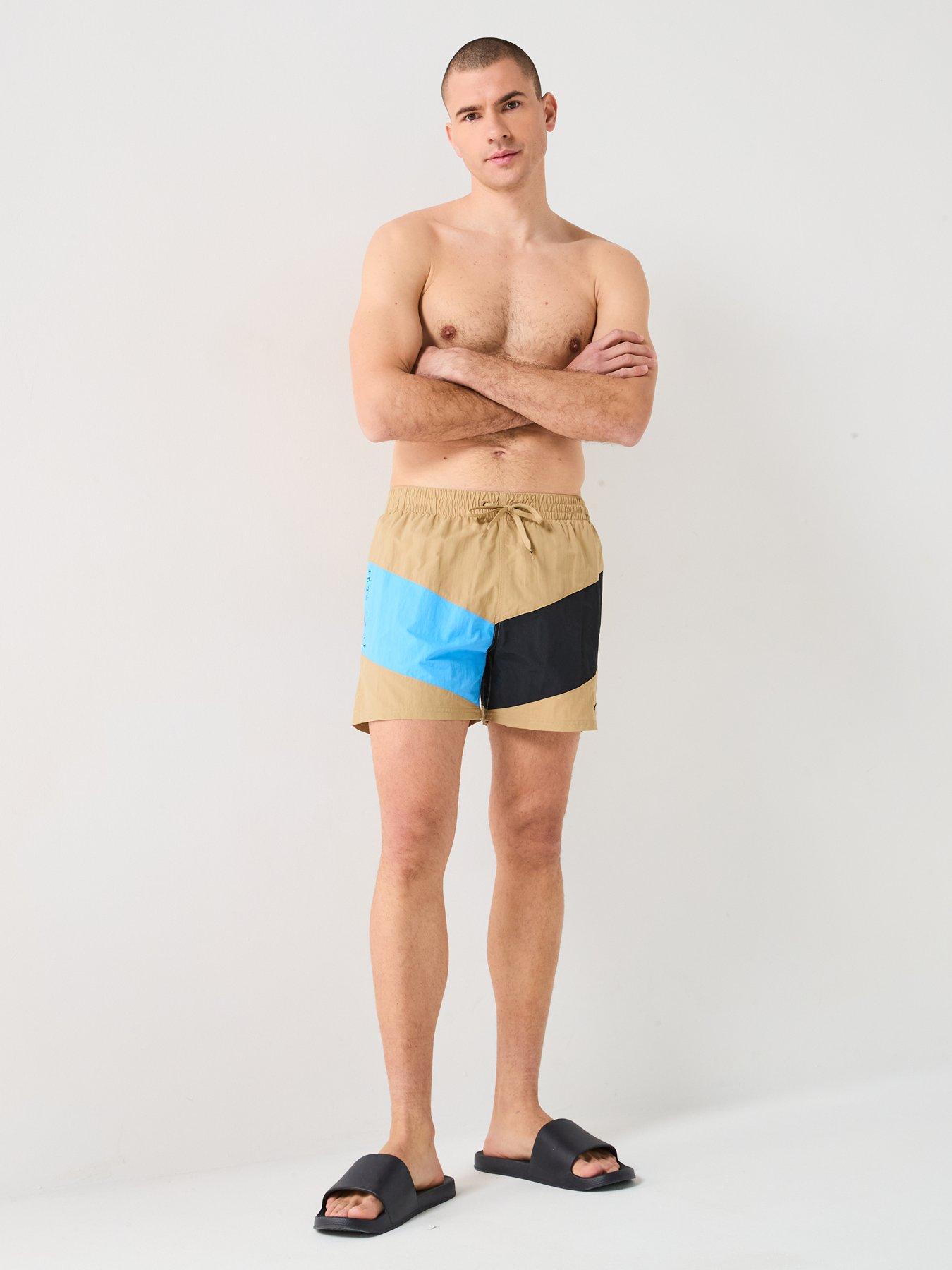 Image 5 of 5 of Nike Mens Multi Logo Vortex 5 Inch Volley Swim Short - Brown