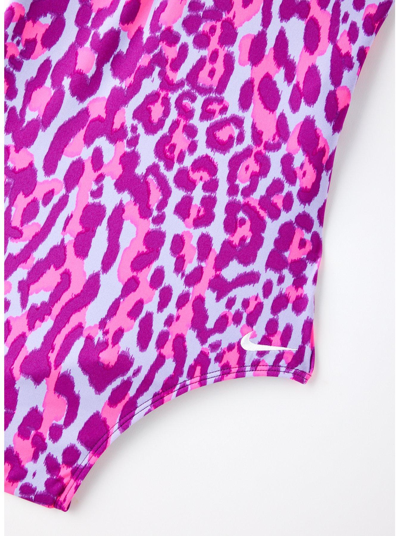 Image 2 of 4 of Nike Girls Lace Up One Piece Swimsuit - Purple