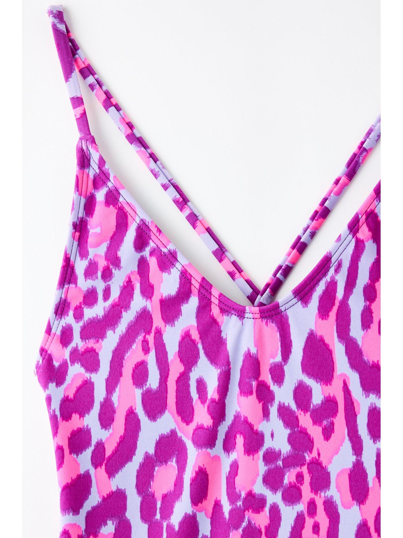 Image 4 of 4 of Nike Girls Lace Up One Piece Swimsuit - Purple