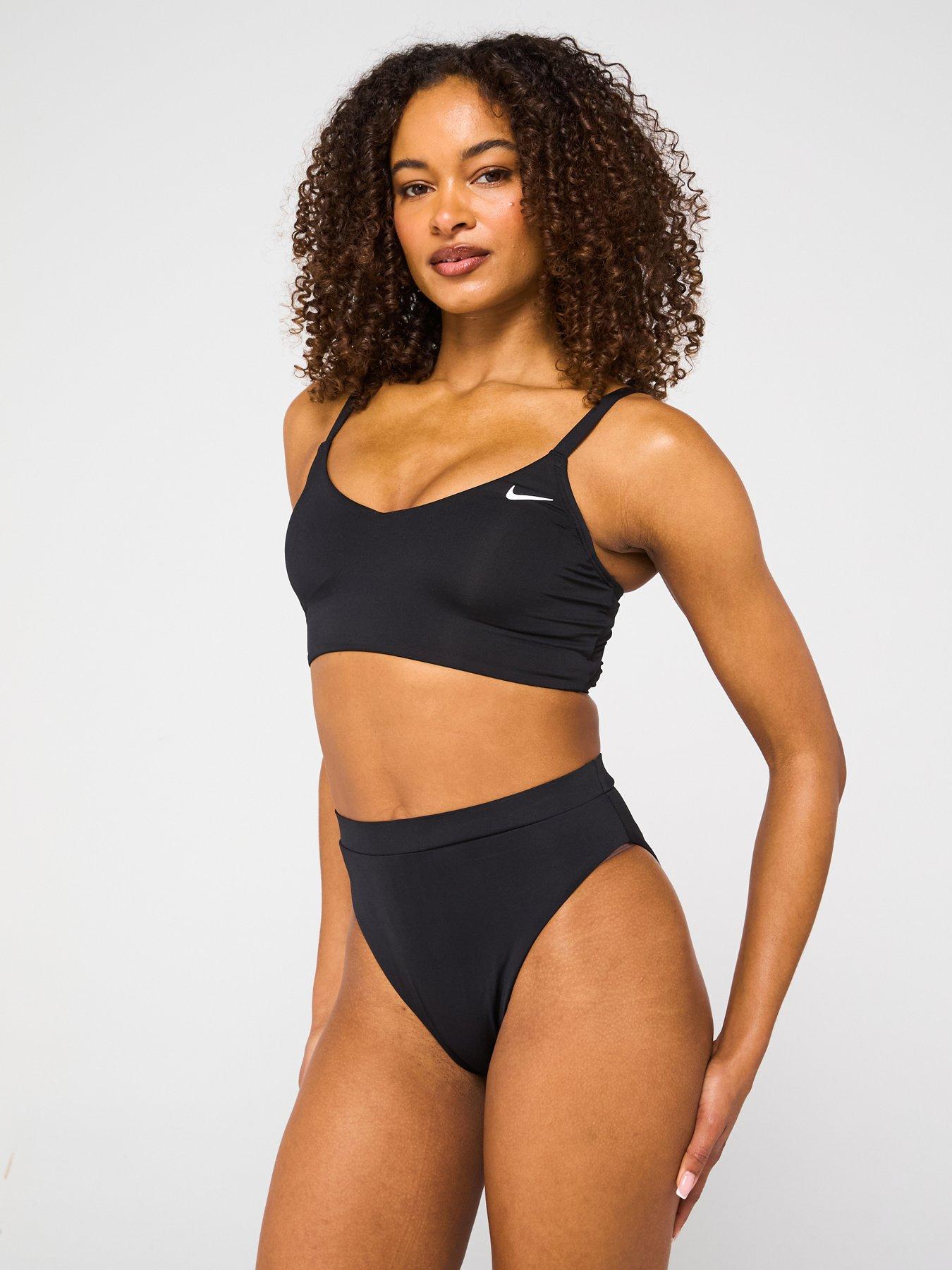 undefined Womens Essential V Neck Midkini Swim Top - Black