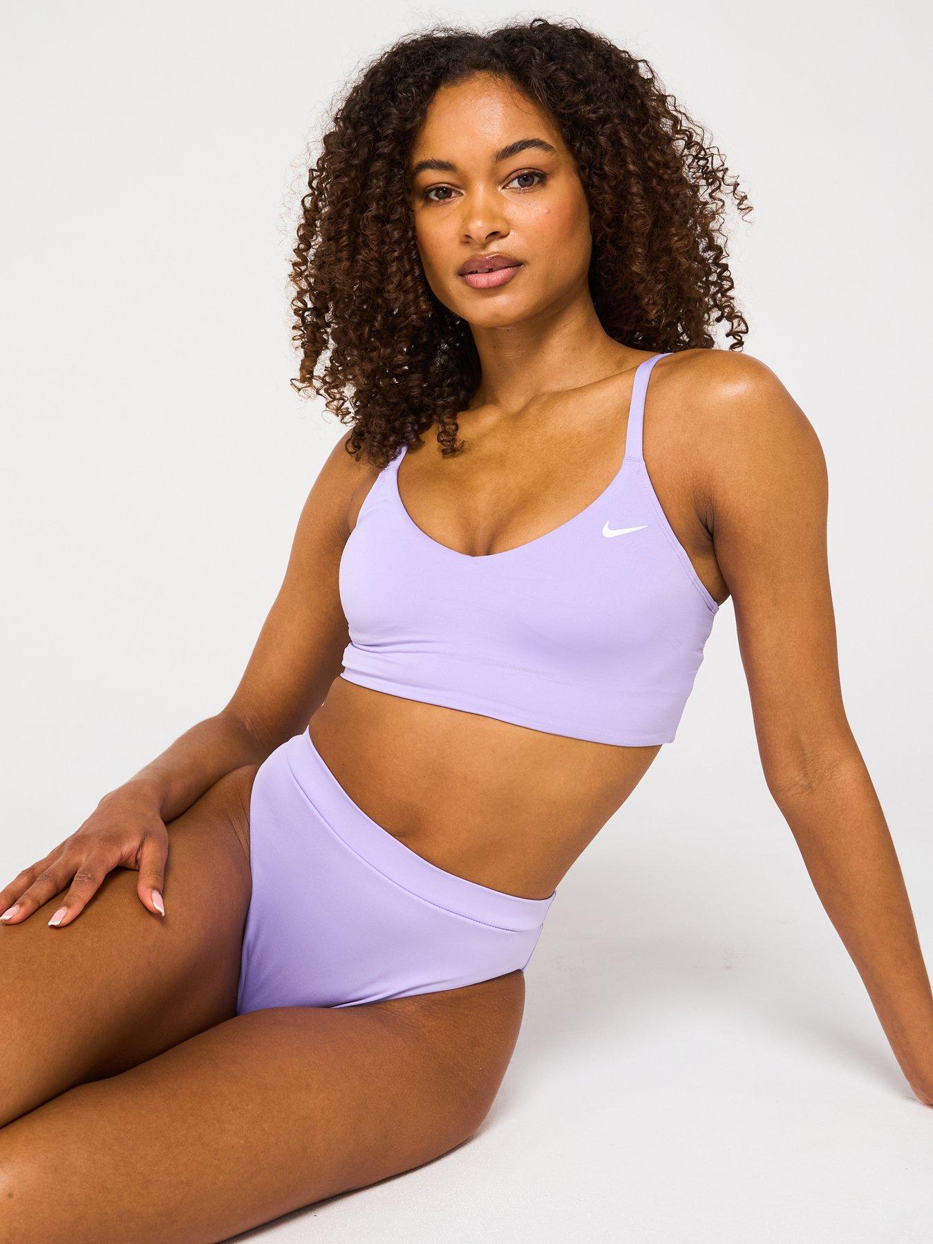 undefined Womens Essential V Neck Midkini Swim Top - Purple