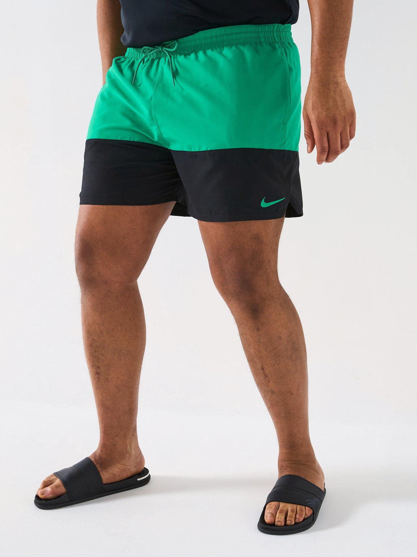 undefined Mens Split Extended Size 5 Inch Volley Swim Short - Green