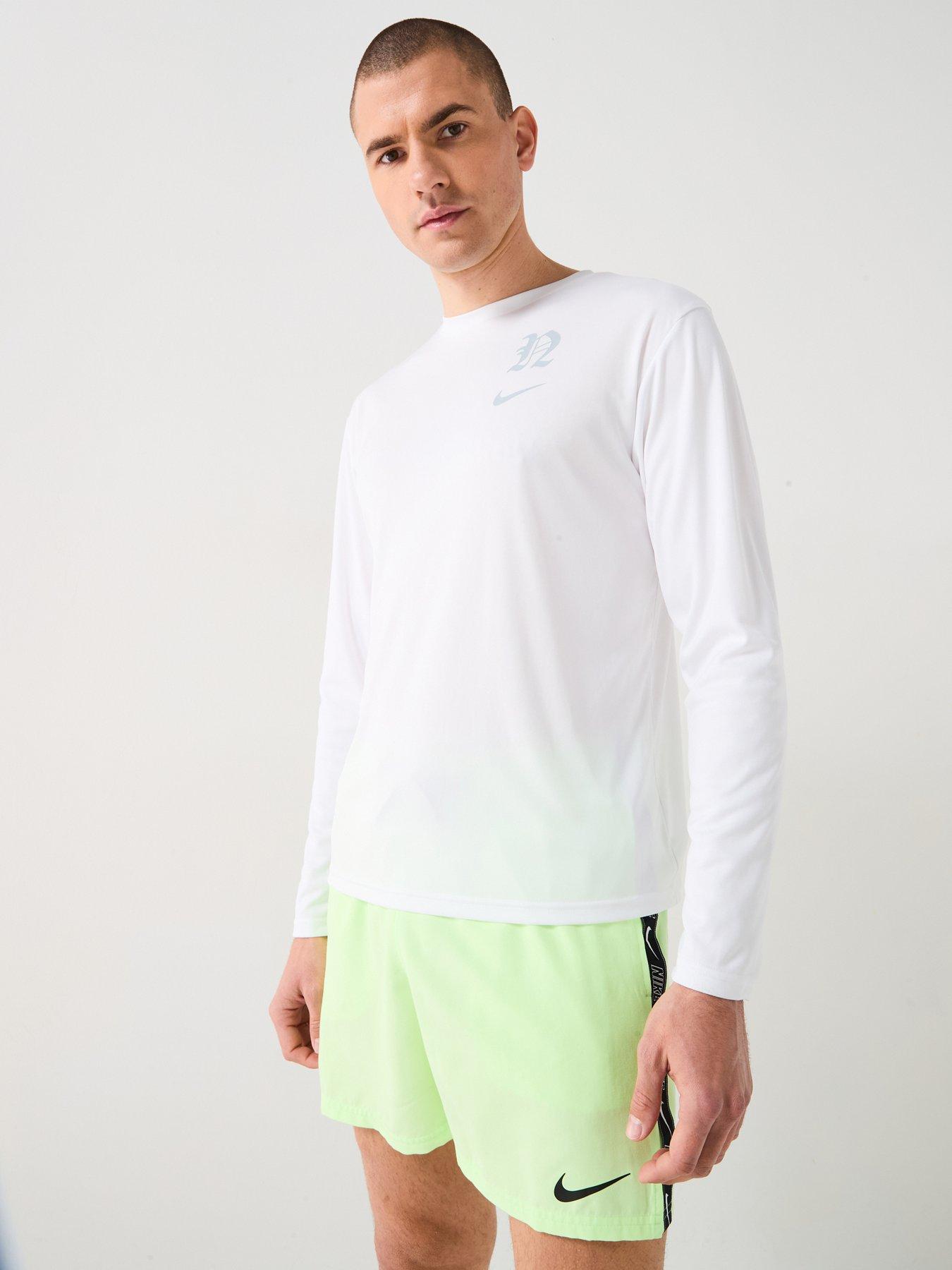 undefined Mens Lux Letter Long Sleeve Hydroguard T Shirt - White