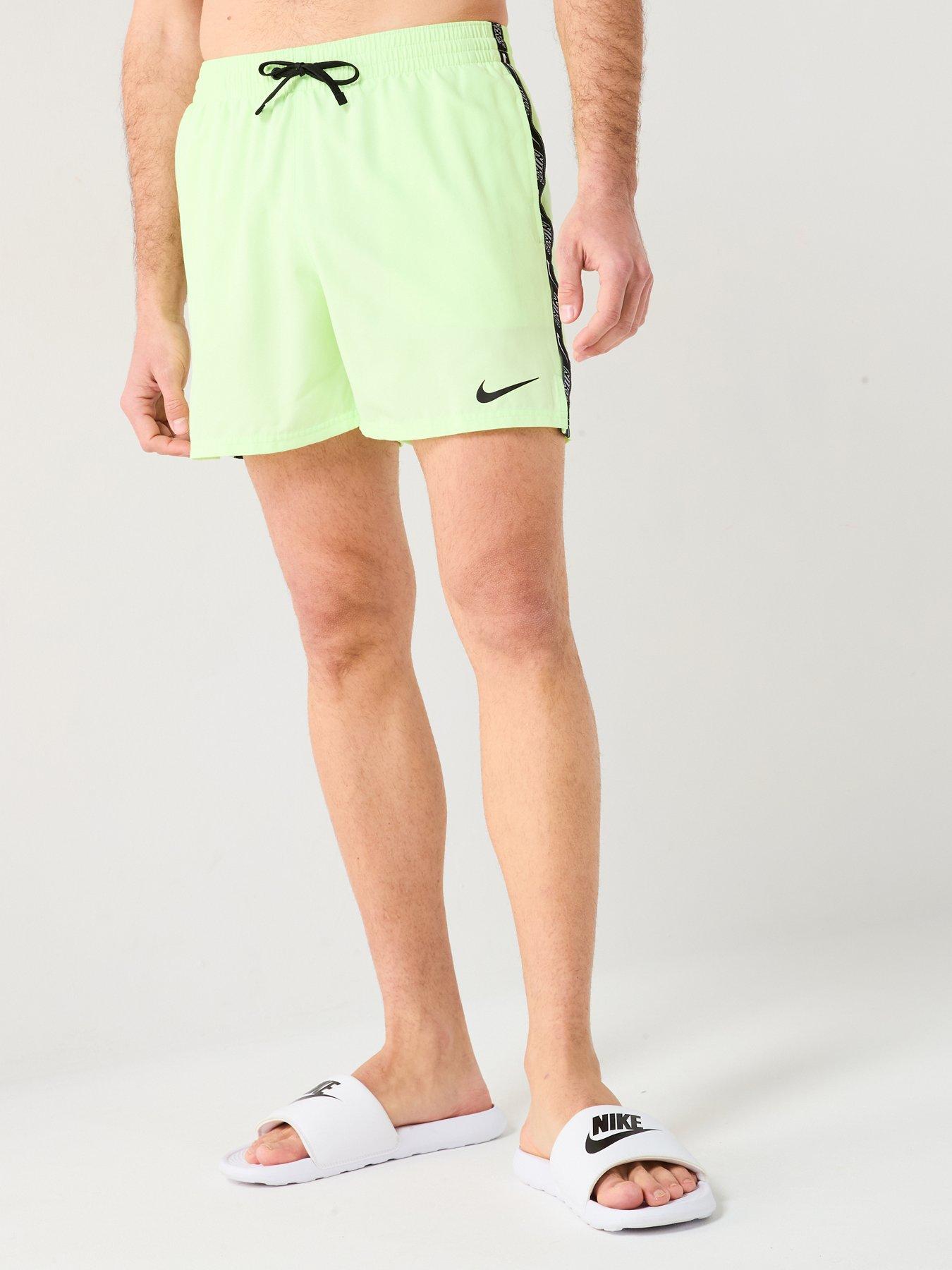 undefined Mens Essential Logo Taping 5 Inch Volley Swim Short - Green