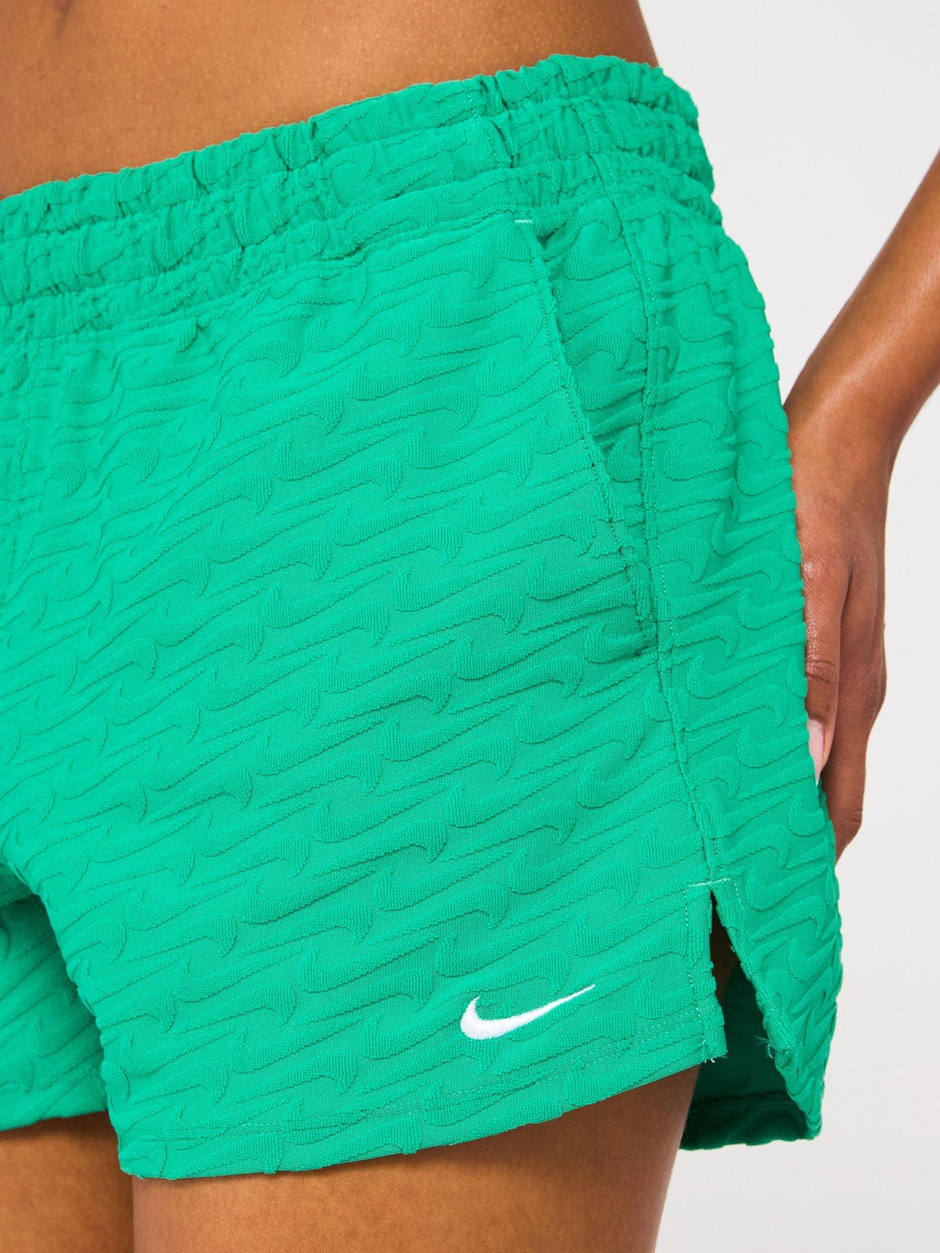 Image 4 of 5 of Nike Womens Terry 5 Inch Volley Swim Shorts - Green