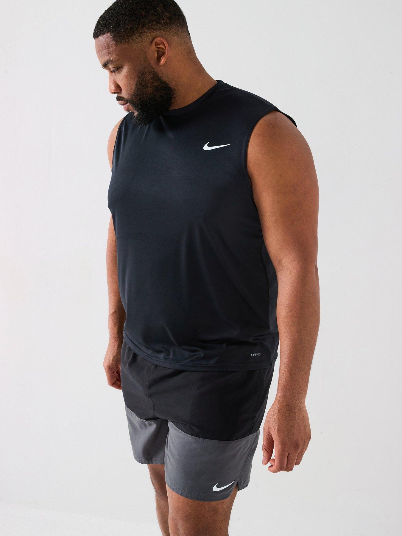 undefined Mens Extended Size Sleeveless Hydroguard T Shirt - Black