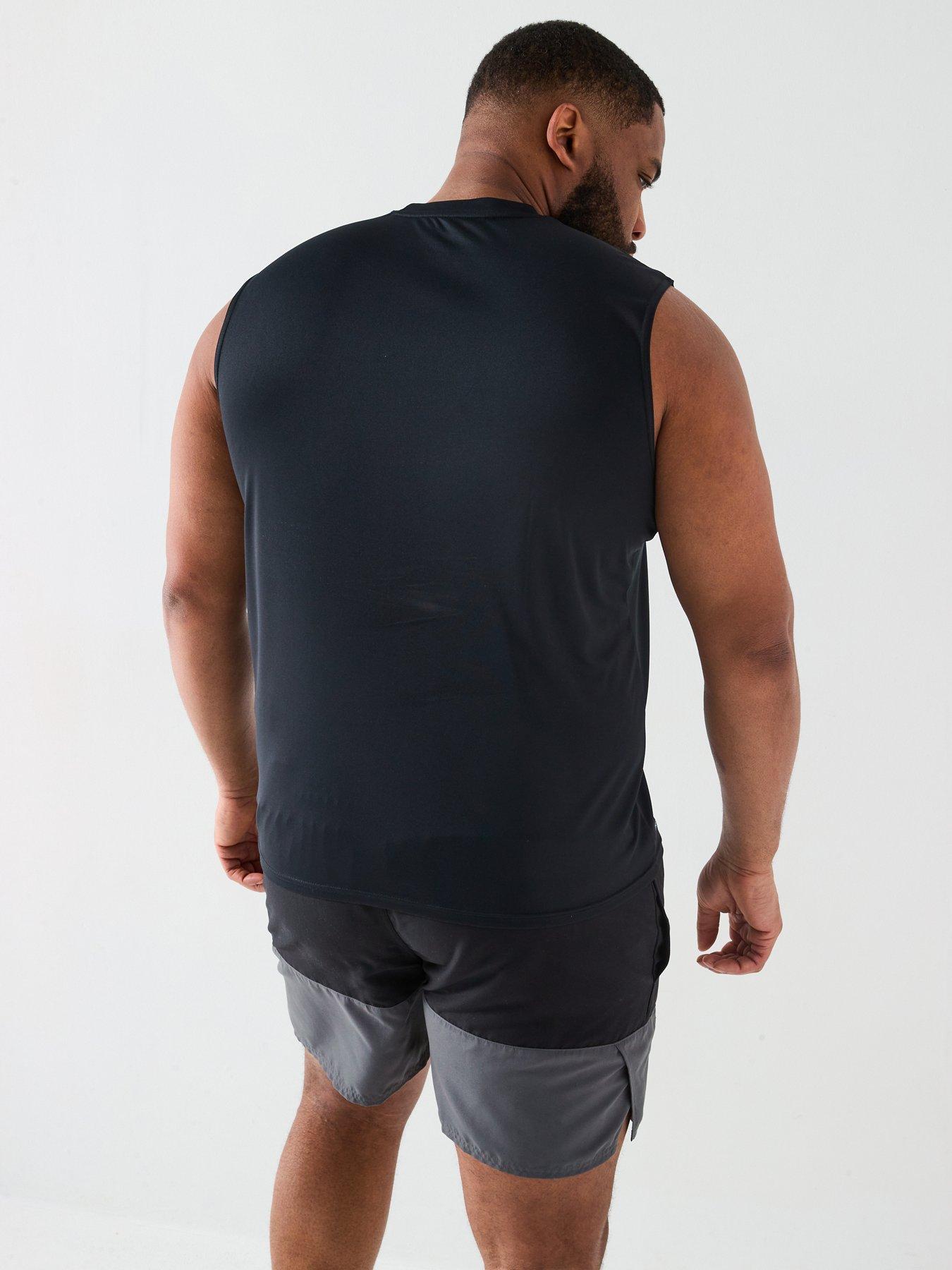 Image 2 of 6 of Nike Mens Extended Size Sleeveless Hydroguard T Shirt - Black