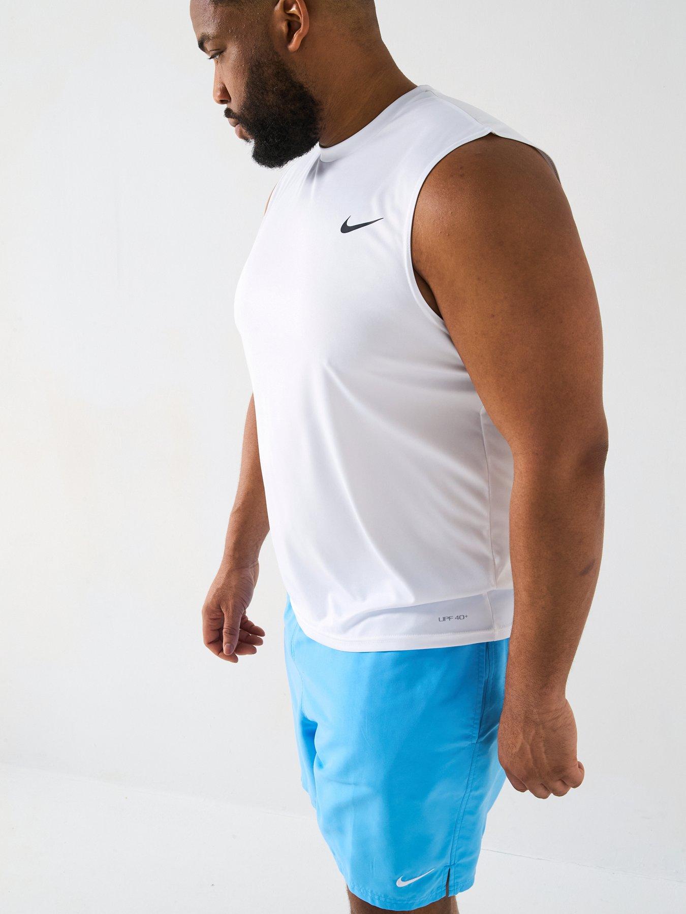 Image 5 of 6 of Nike Mens Extended Size Sleeveless Hydroguard T Shirt - White